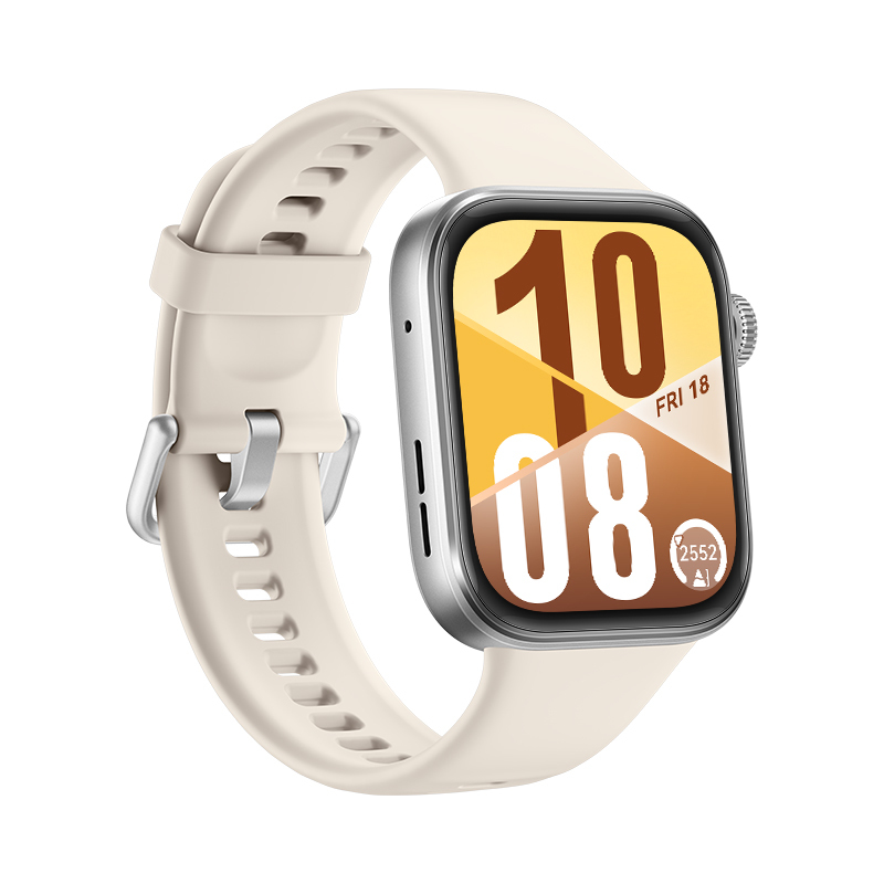 Huawei Watch Fit 4 - Aluminiumlegierung - intelligente Uhr mit Riemen - Flouroelastomer - weiß - Han