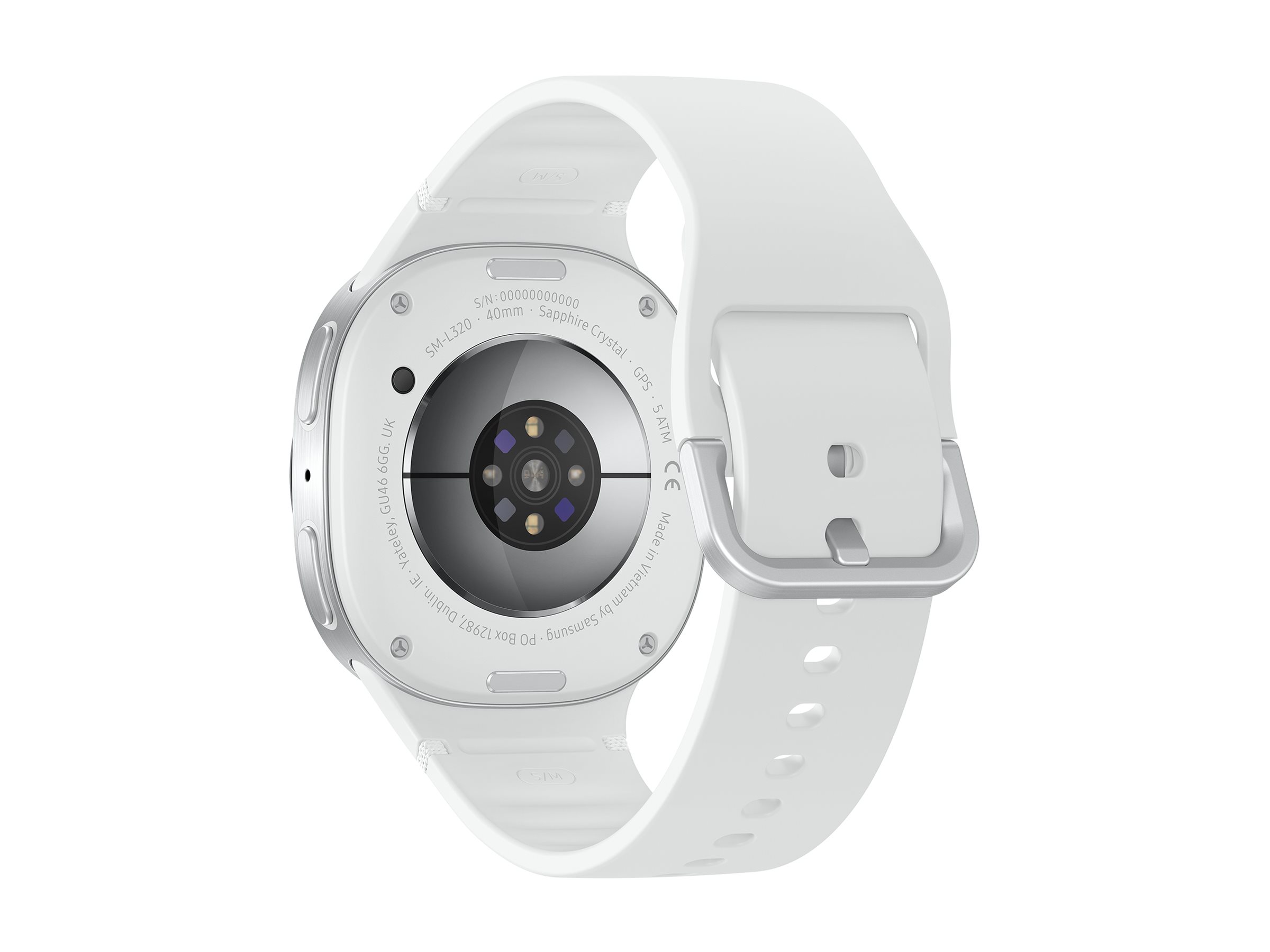 Samsung Galaxy Watch8 - 40 mm - silber - intelligente Uhr mit Sportband - Gummi - weiß - Bandgröße: