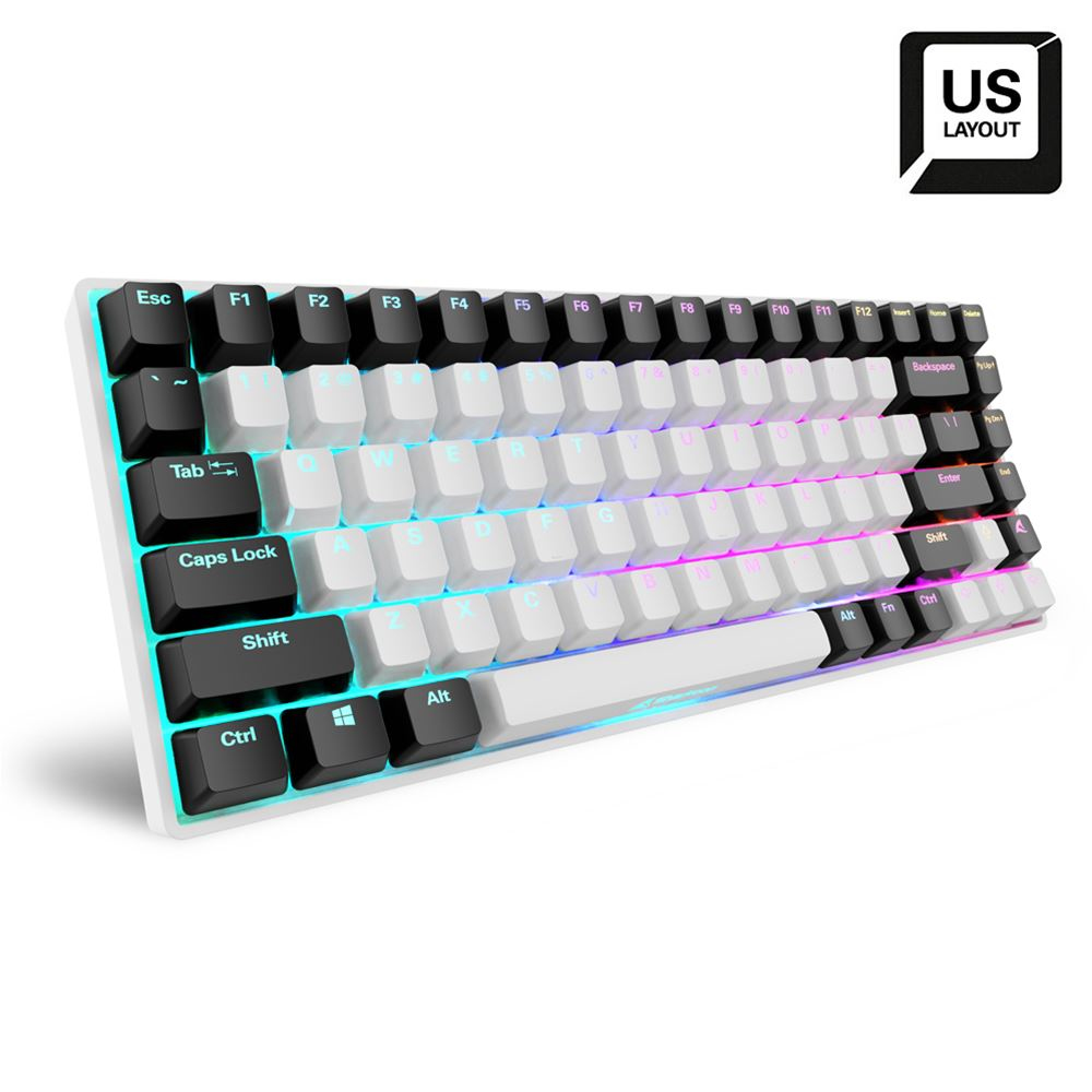 Sharkoon SKILLER SGK50 S3, Kabelgebunden, USB, Mechanischer Switch, QWERTY, RGB-LED, Weiß