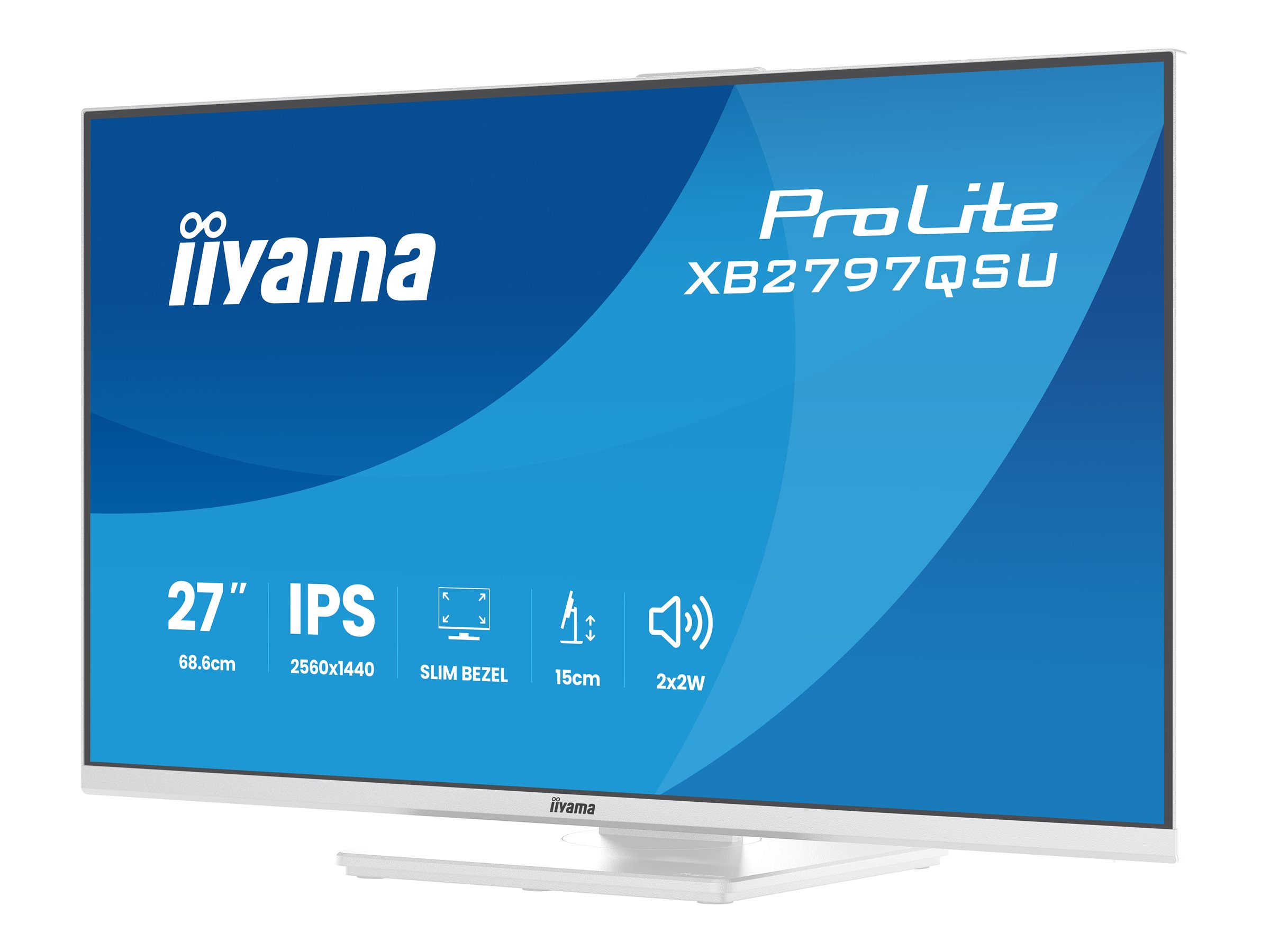 iiyama ProLite XB2797QSU-W1 Monitor 68.6cm (27") WQHD, IPS ,4ms, HDMI, Displayport, USB-C
