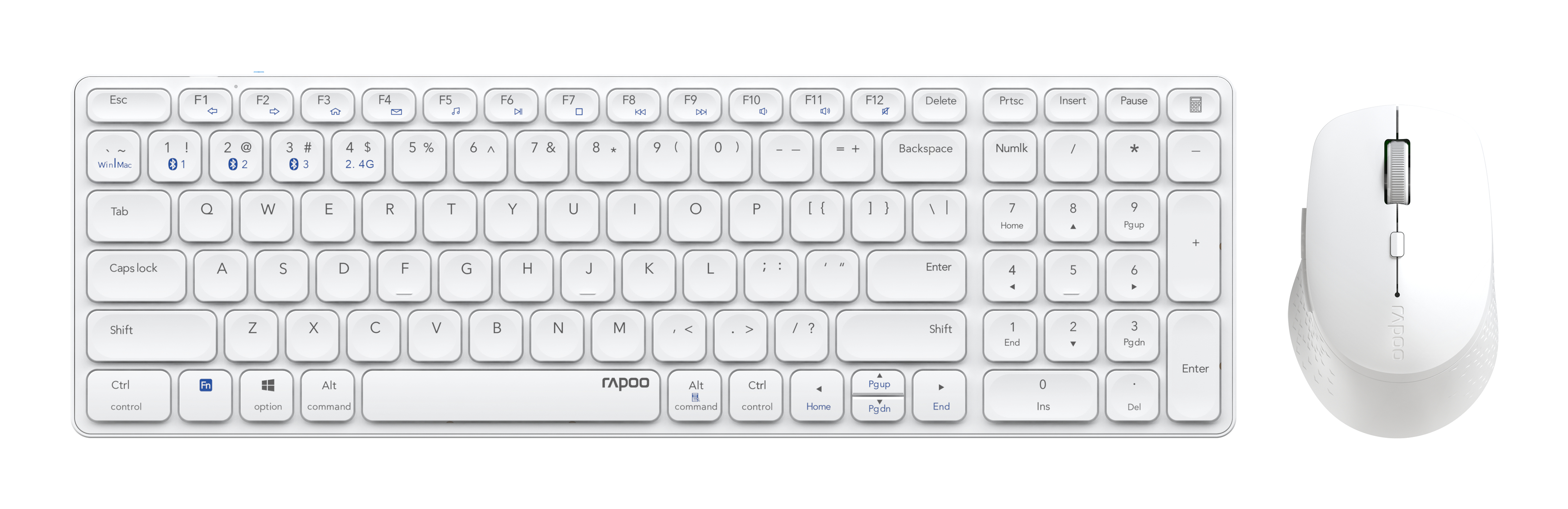 Hama 9700M, Volle Größe (100%), QWERTZ, Weiß, Maus enthalten