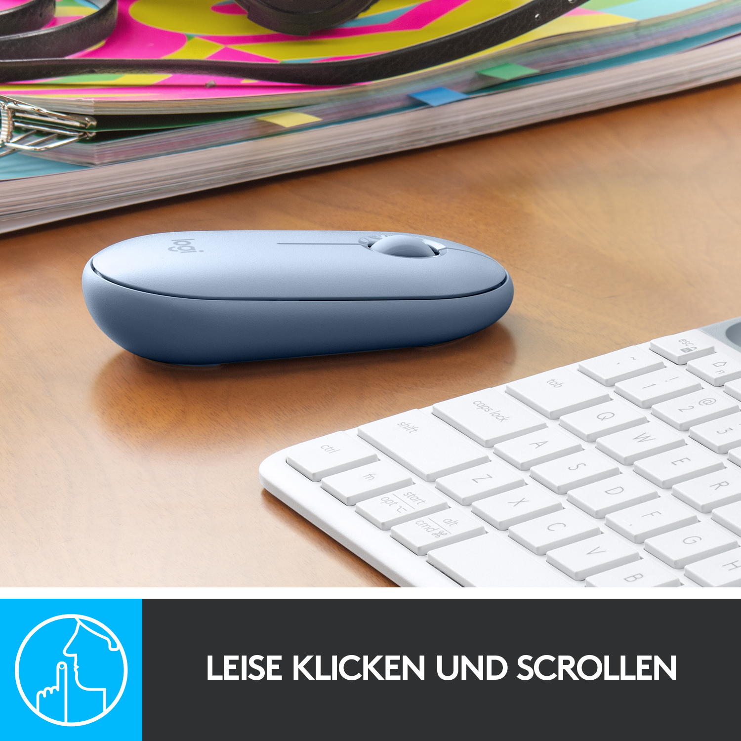 Logitech Pebble M350 - Maus - optisch - 3 Tasten - kabellos - Bluetooth, 2.4 GHz - kabelloser Empfän