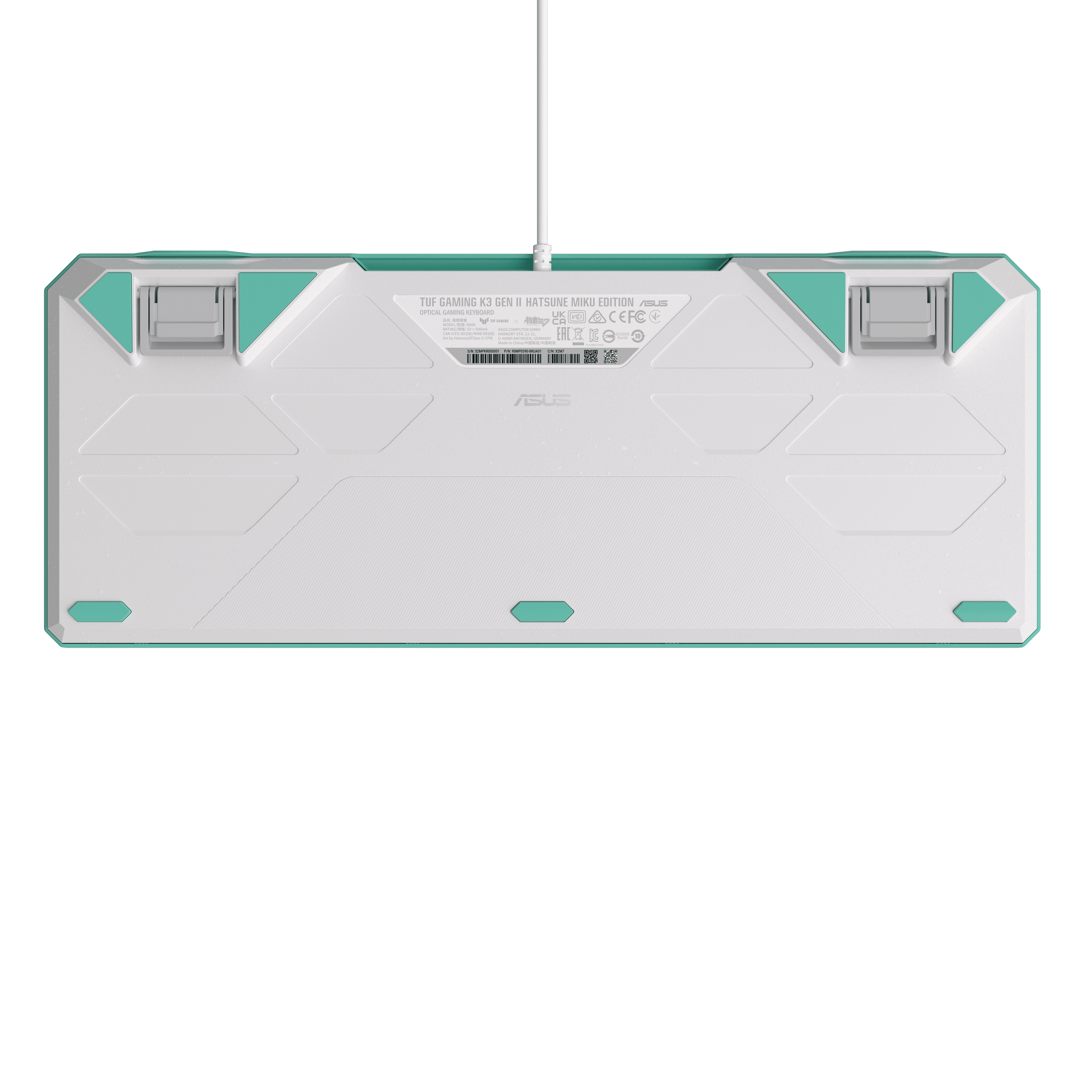 ASUS TUF Gaming K3 Gen II Hatsune Miku Edition, Volle Größe (100%), Kabelgebunden, USB, Optomechanis