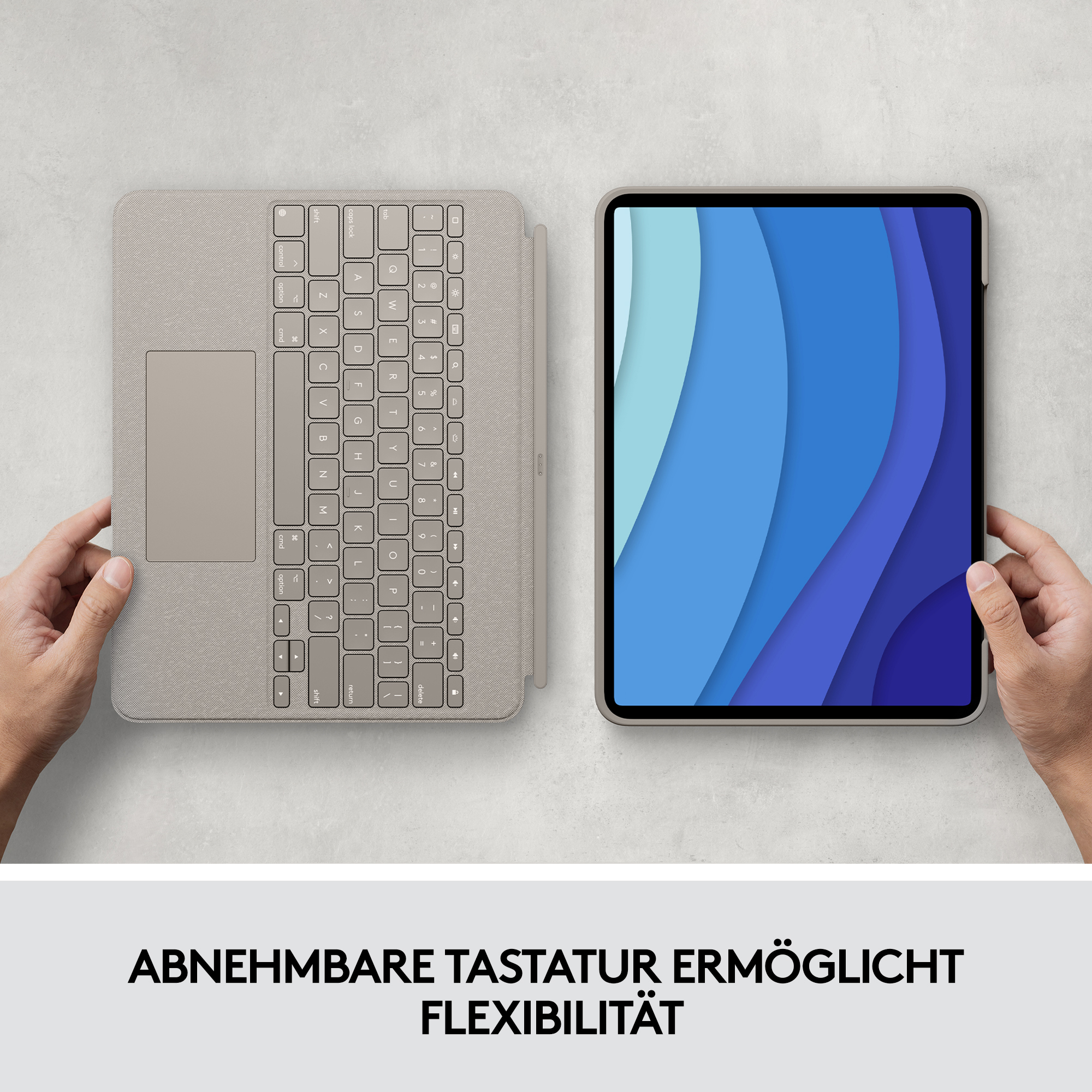 Logitech Combo Touch - Tastatur und Foliohülle - mit Trackpad - hintergrundbeleuchtet - Apple Smart