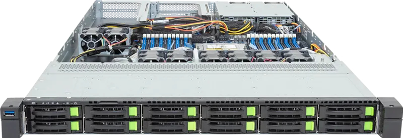 Gigabyte R163-ZG2-AAJ2 Rev. 3.x, AMD SoC, Socket SP5, AMD EPYC 9005, AMD EPYC 9004, DDR5-SDRAM, Dode