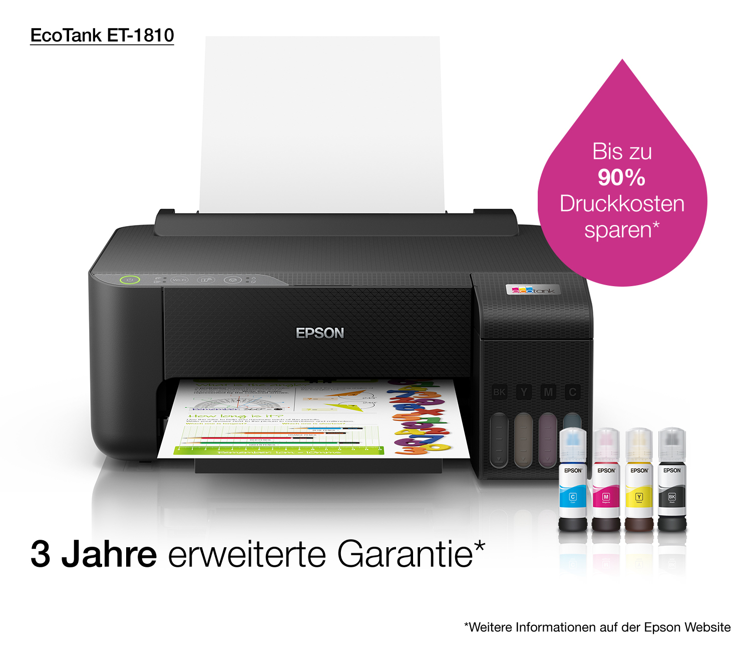 Epson EcoTank ET-1810 - Drucker - Farbe - Tintenstrahl - wiederbefüllbar - A4 - 5760 x 1440 dpi - bi