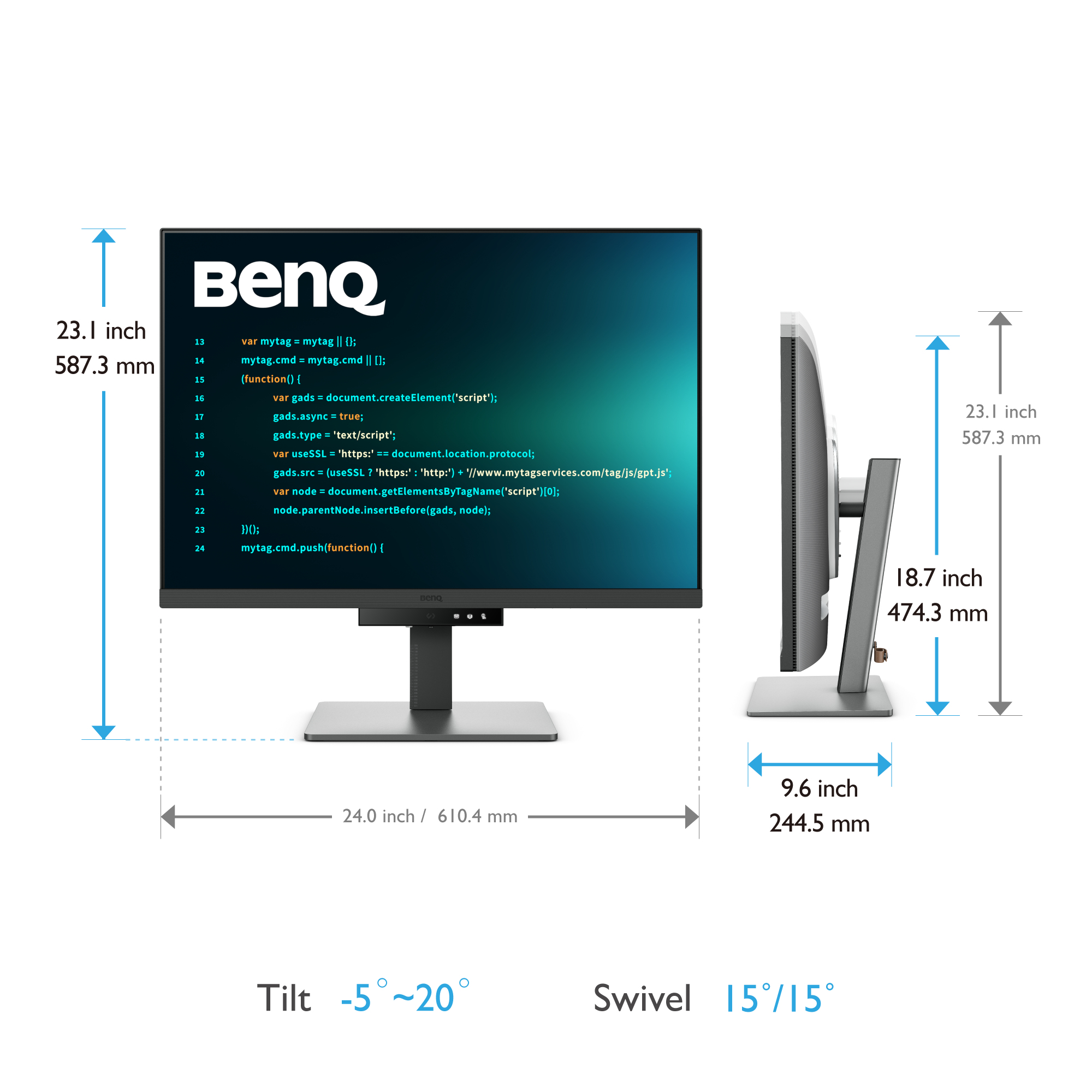 BenQ RD280U, 71,6 cm (28.2"), 3840 x 2560 Pixel, 4K Ultra HD, 5 ms, Schwarz