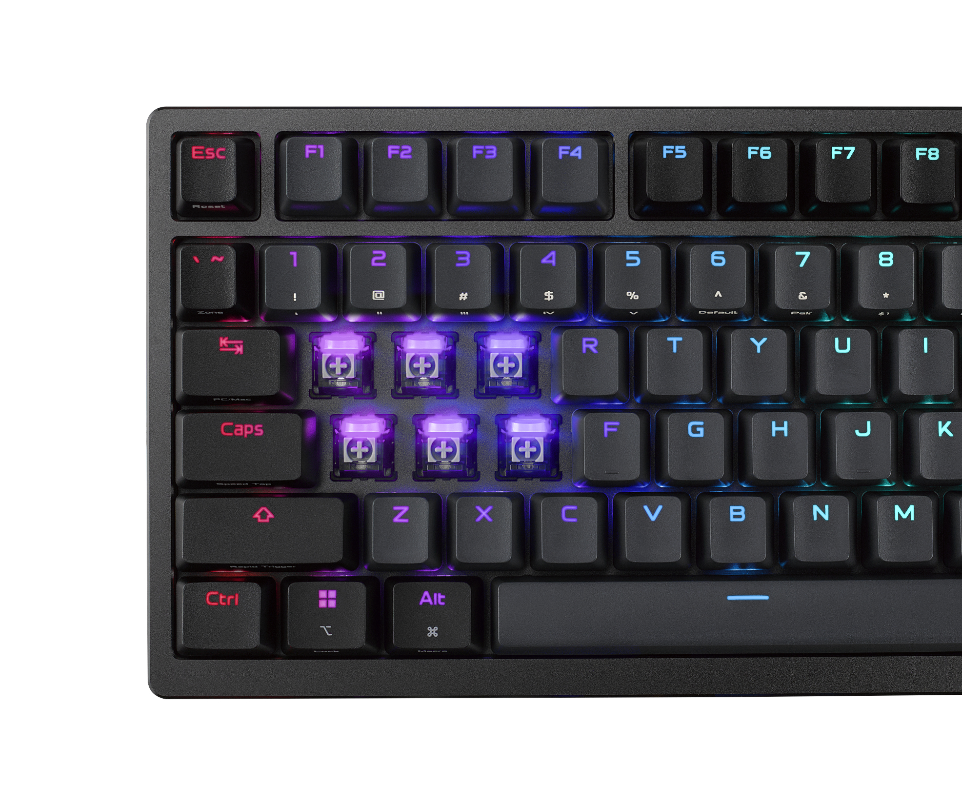 ASUS ROG Azoth 96 HE, Verkabelt & Kabellos, USB + RF Wireless + Bluetooth, Magnetic-mechanical key s
