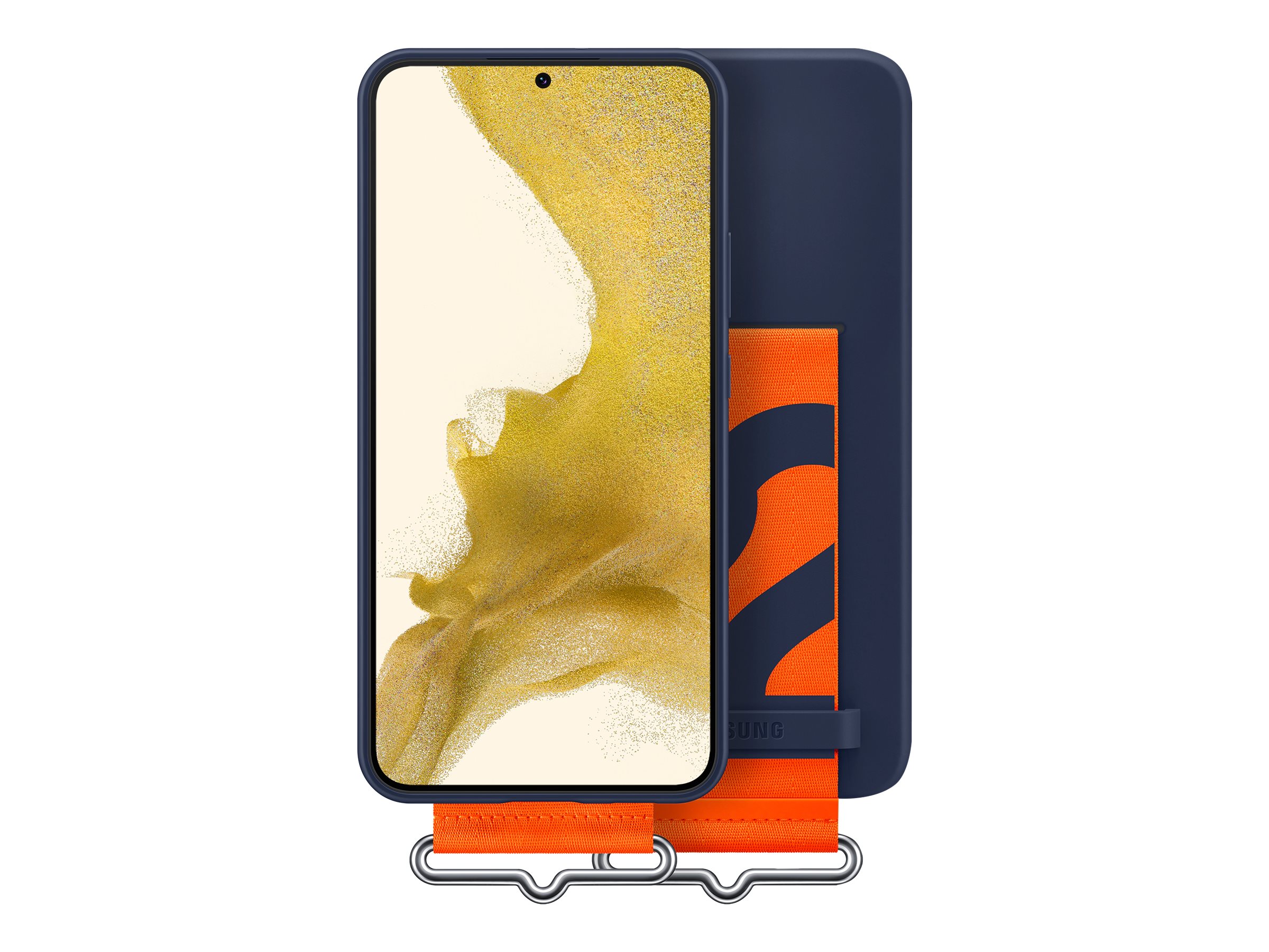 Samsung Silicone Cover mit Schlaufe Galaxy S22+ Navy - Tasche
