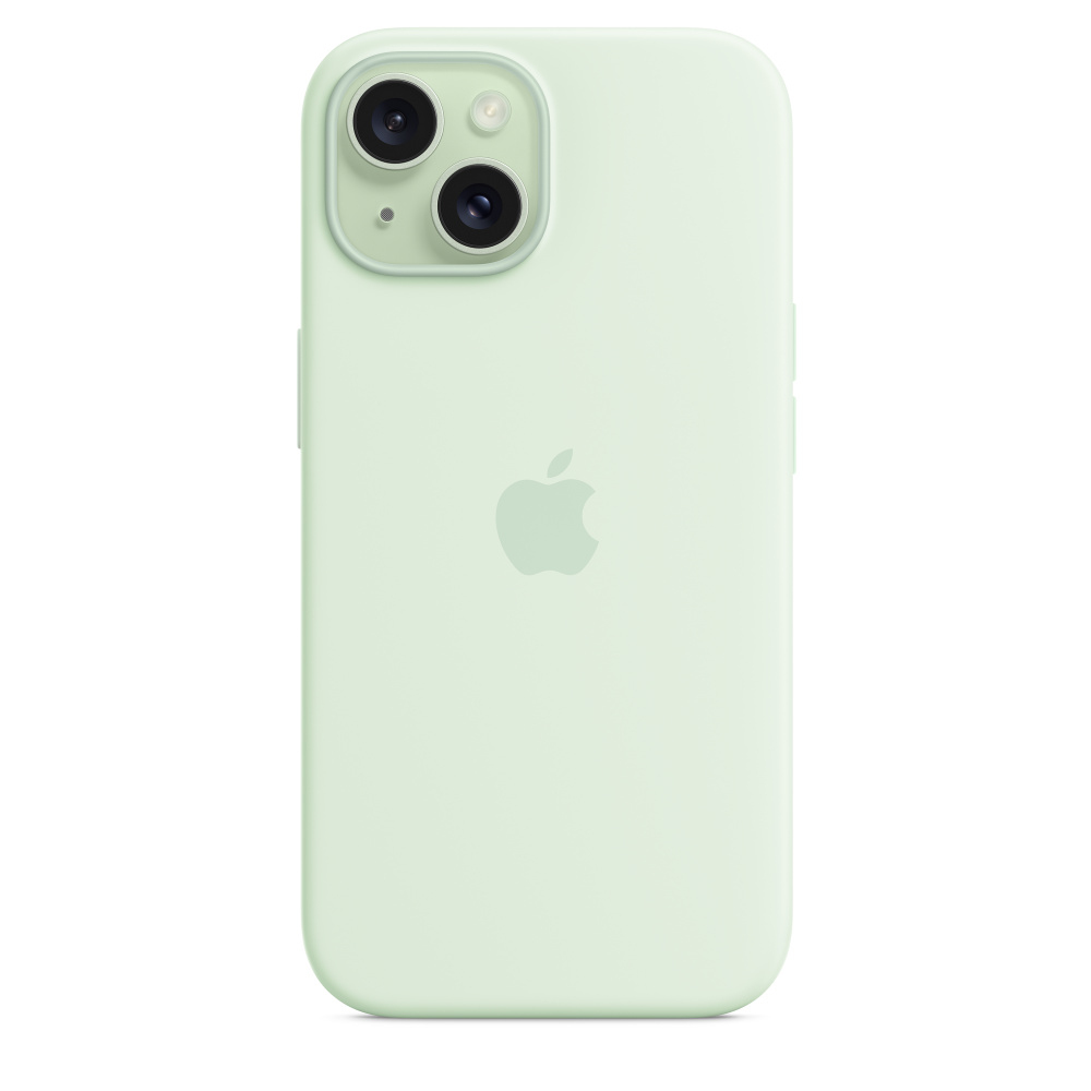 Apple iPhone 15 Silikon Case mit MagSafe ? Blassmint, Cover, Apple, iPhone 15, 15,5 cm (6.1"), Mintf