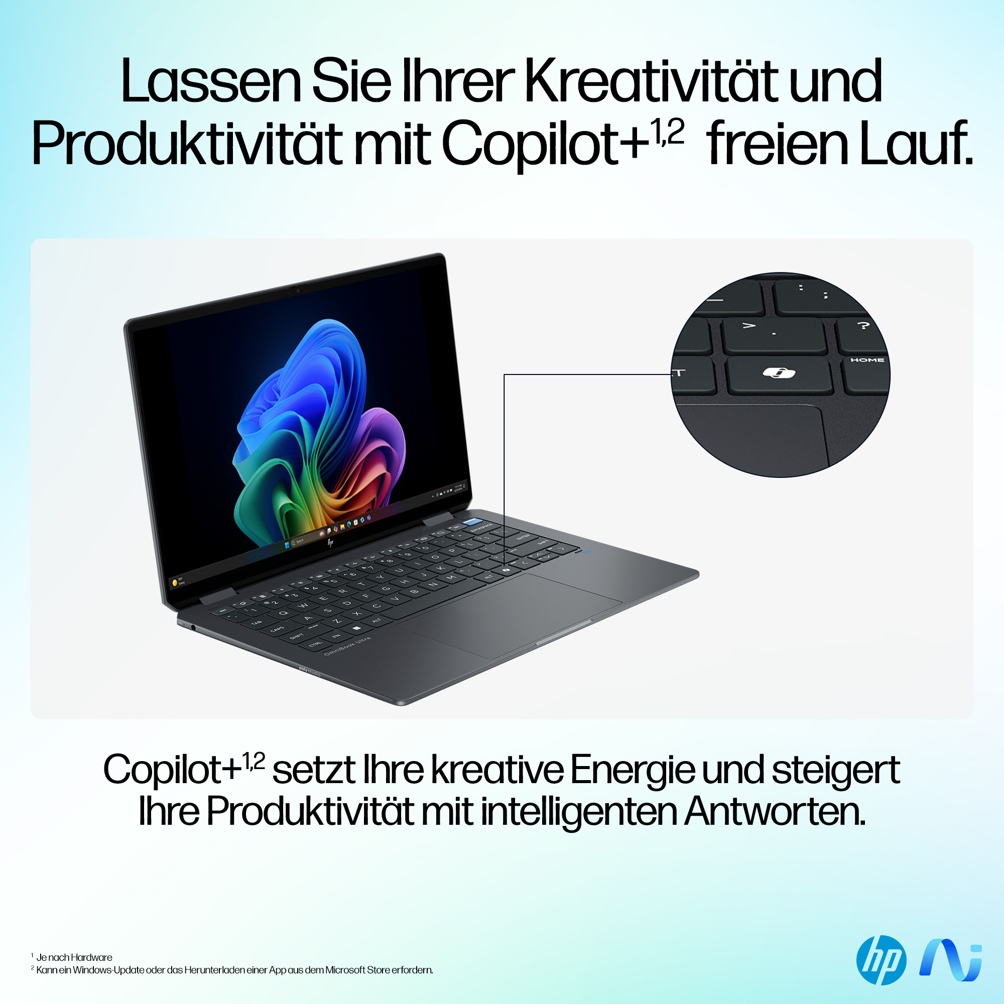 HP OmniBook Ultra Flip 14-fh0678ng, Intel Core Ultra 7, 35,6 cm (14"), 2880 x 1800 Pixel, 32 GB, 1 T