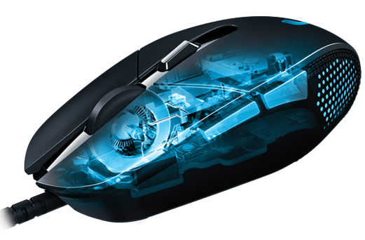 Logitech G G302, Beidhändig, USB Typ-A, 4000 DPI, Schwarz