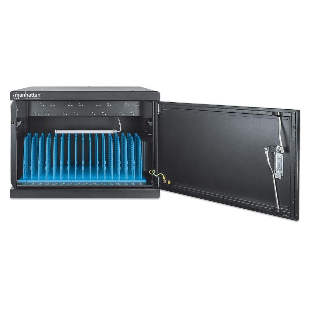 Manhattan 180351, Schrank zur Verwaltung tragbarer Geräte, Schwarz, Wand, 3 cm, 34 cm, 25 cm