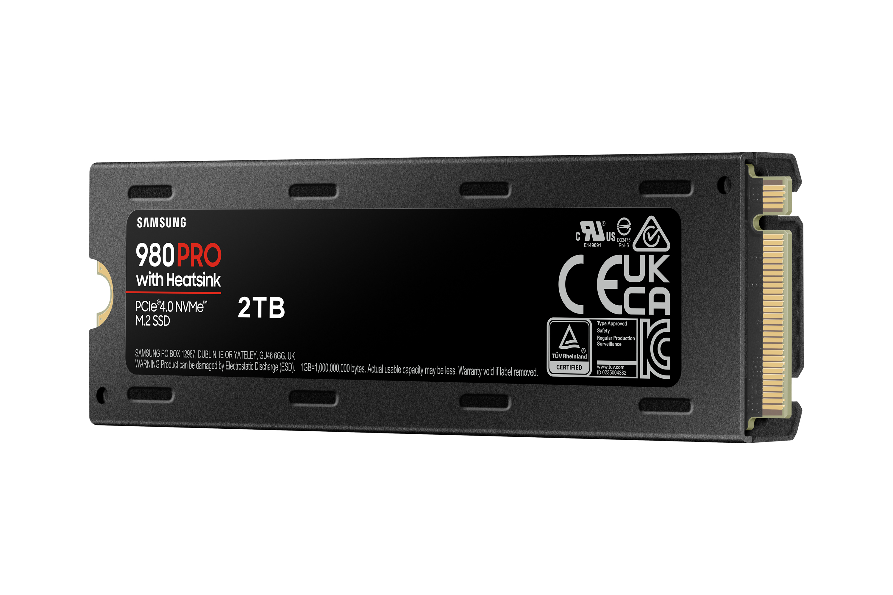 Samsung SSD 980 PRO 2TB, M.2 2280 / M-Key / PCIe 4.0 x4, Kühlkörper