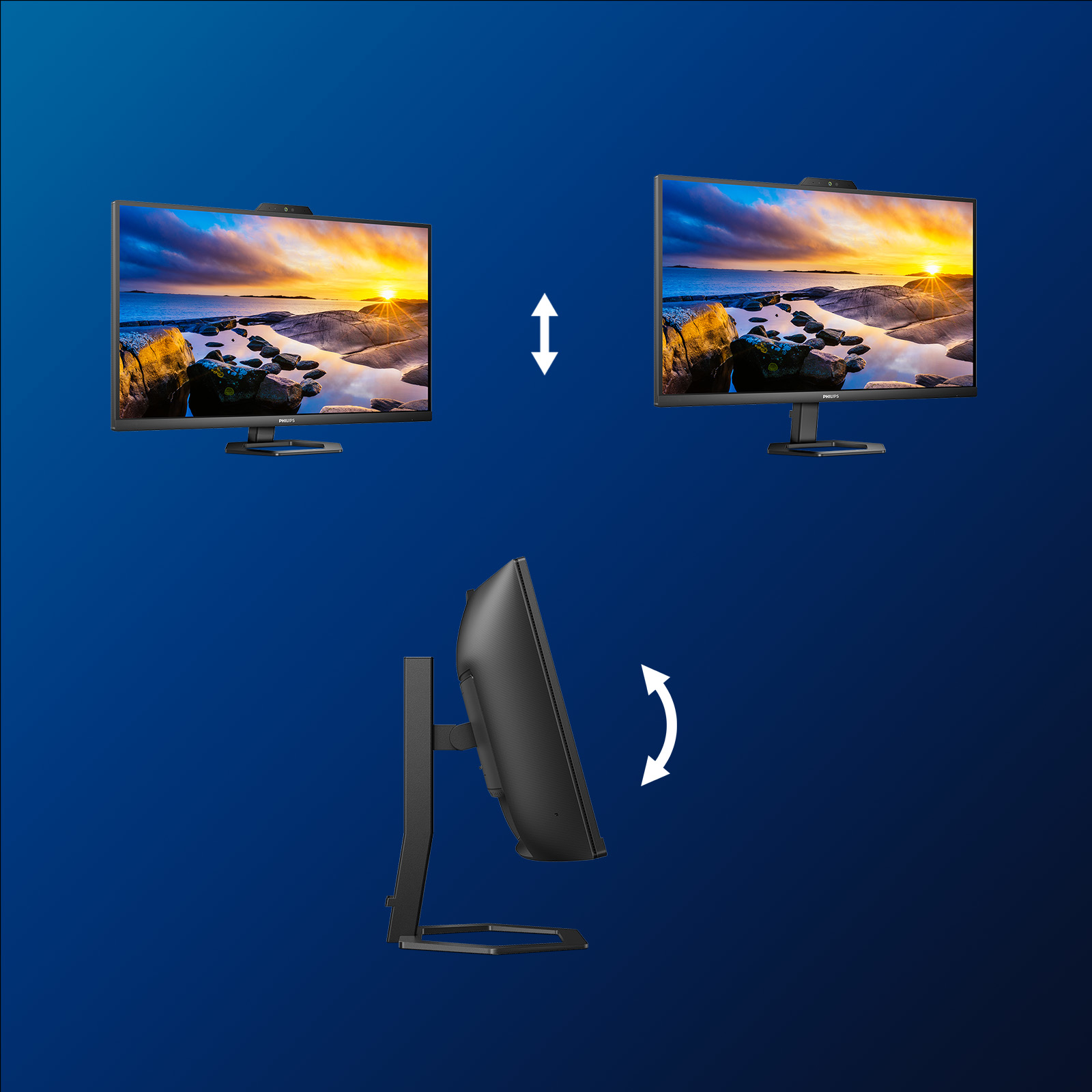Philips 34E1C5600HE Curved-Monitor 86.36cm (34"), UWQHD, VA, 4ms, HDMI, Displayport, USB-C