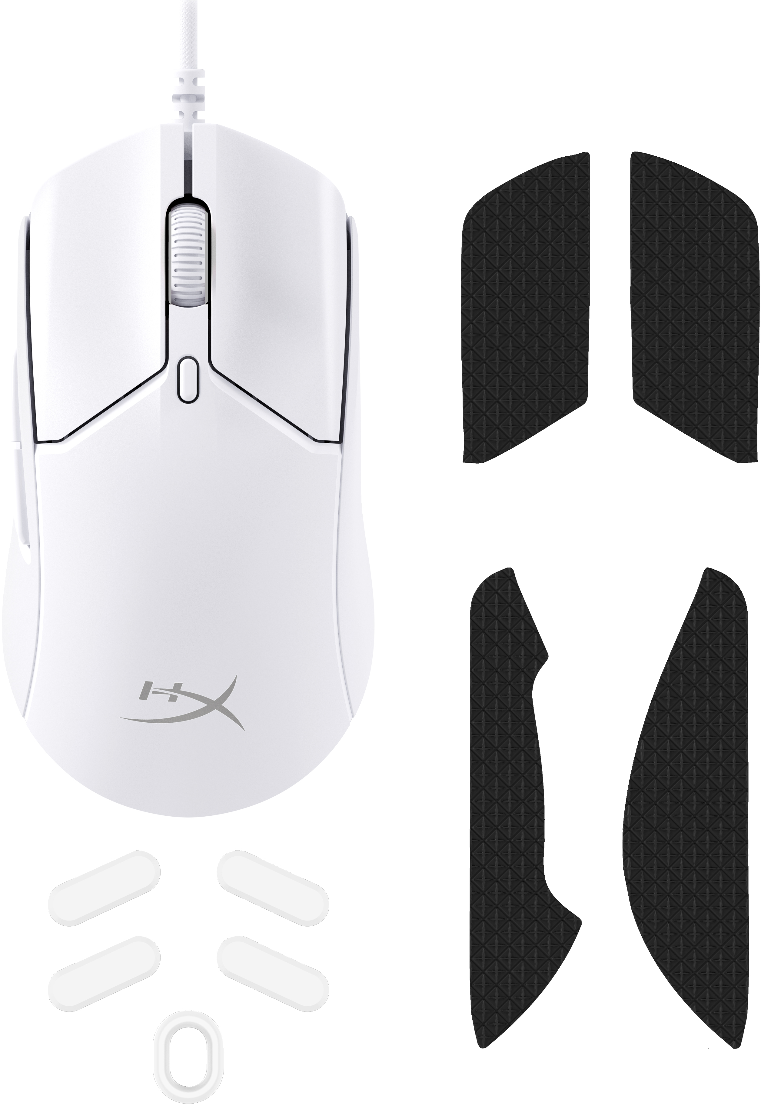 HP HyperX Pulsefire Haste 2 ? Gaming-Maus (Weiß), Beidhändig, USB Typ-A, 26000 DPI, Weiß