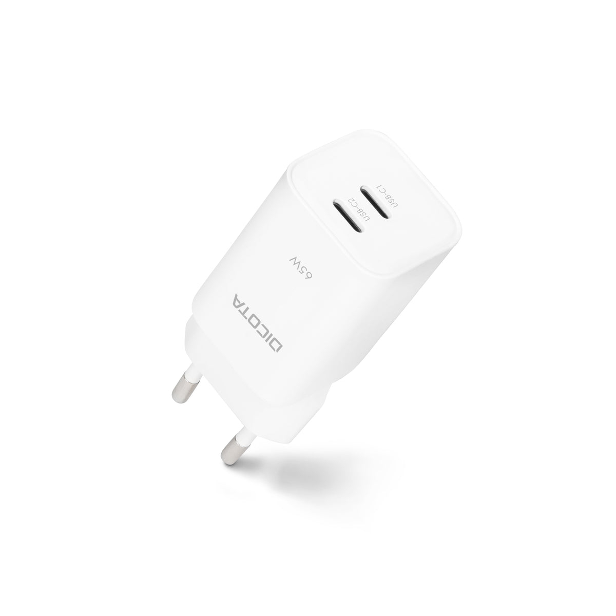 Dicota Netzteil - GaN - 65 watt - 3.25 A - PD 3.0 - 2 Ausgabeanschlussstellen (USB-C)