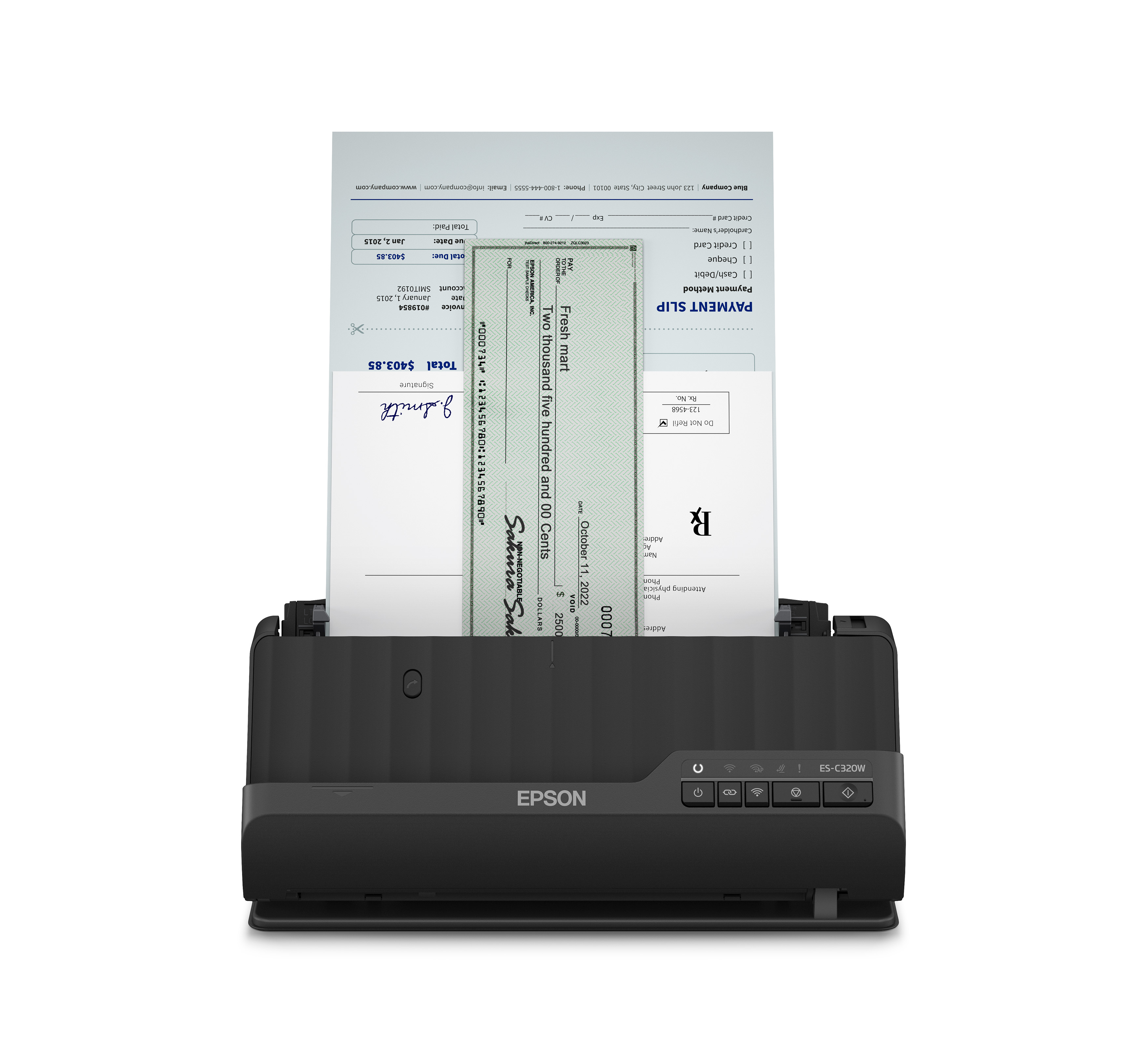 Epson ES-C320W - Einzelblatt-Scanner - Duplex - A4/Legal - 600 dpi x 600 dpi - automatischer Dokumen
