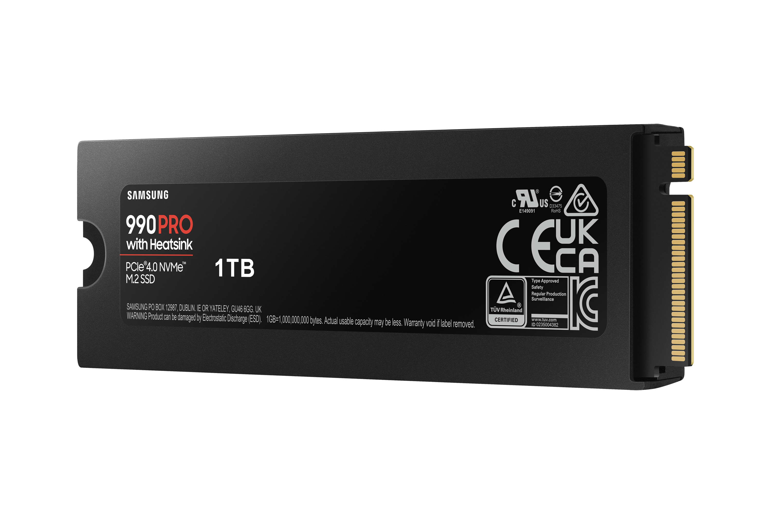 Samsung SSD 990 PRO 1TB, M.2 2280 / M-Key / PCIe 4.0 x4, Kühlkörper