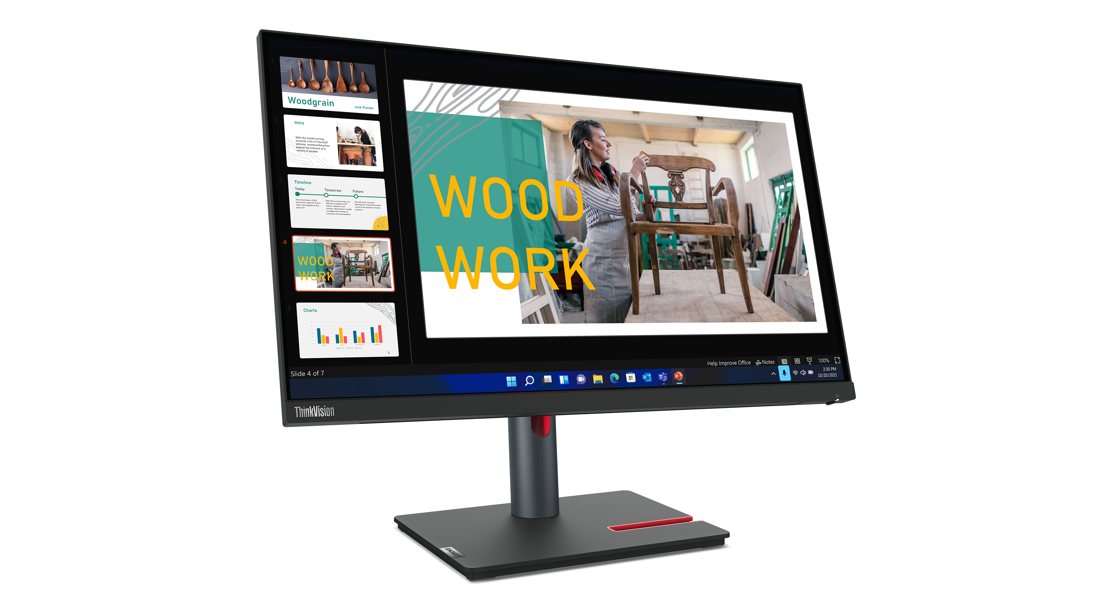 Lenovo ThinkVision P24q-30 Monitor 60,5 cm (23.8") WQHD, IPS, 4ms, HDMI, Displayport