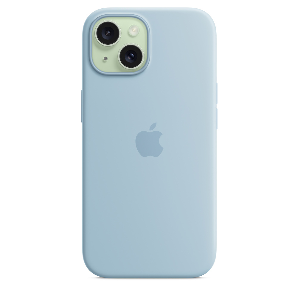 Apple iPhone 15 Silikon Case mit MagSafe ? Hellblau, Cover, Apple, iPhone 15, 15,5 cm (6.1"), Hellbl