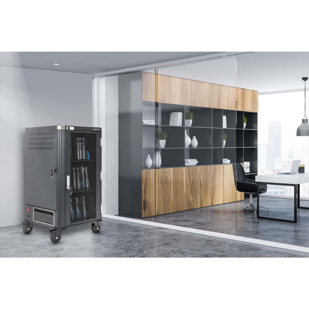 Manhattan Wagen (laden und sichern) - für 30 notebooks / Chromebooks / tablets - charging via intern
