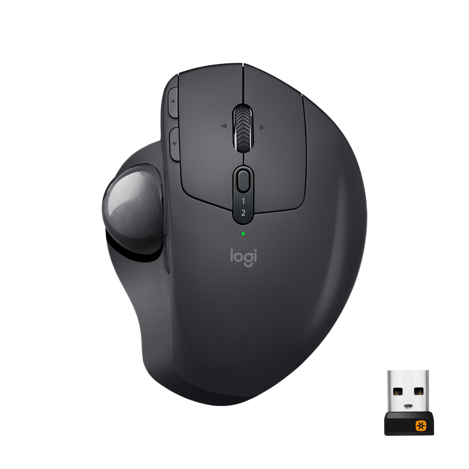 Logitech MX ERGO - Trackball - optisch - 8 Tasten - kabellos - Bluetooth, 2.4 GHz - kabelloser Empfä