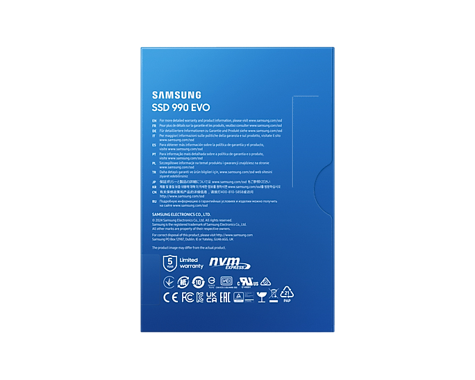 Samsung SSD 990 EVO 1TB, M.2 2280 / M-Key / PCIe 4.0 x4