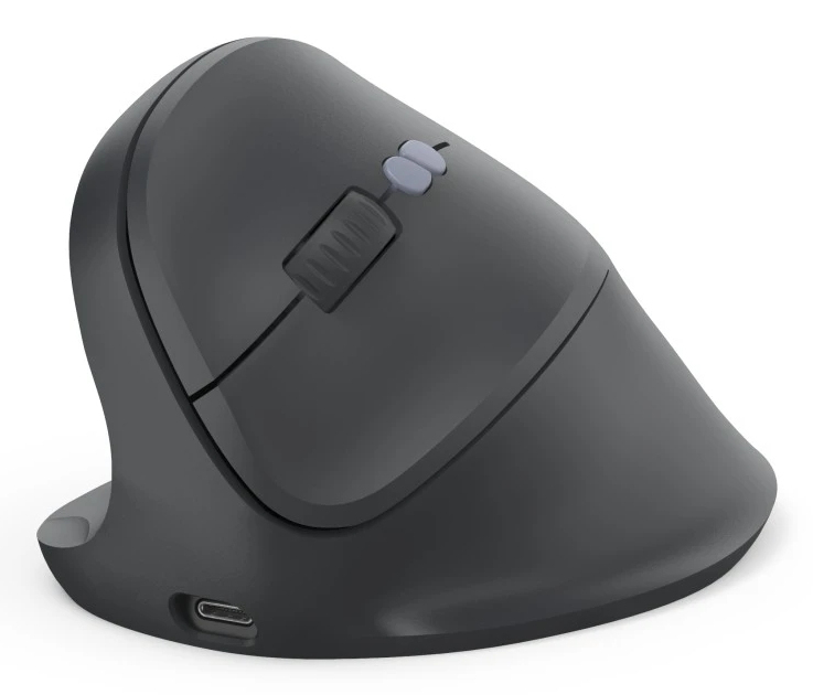 Hama EWM-600L, Linkshändig, Vertikale Ausführung, Optisch, RF Wireless + Bluetooth, 1800 DPI, Schwar