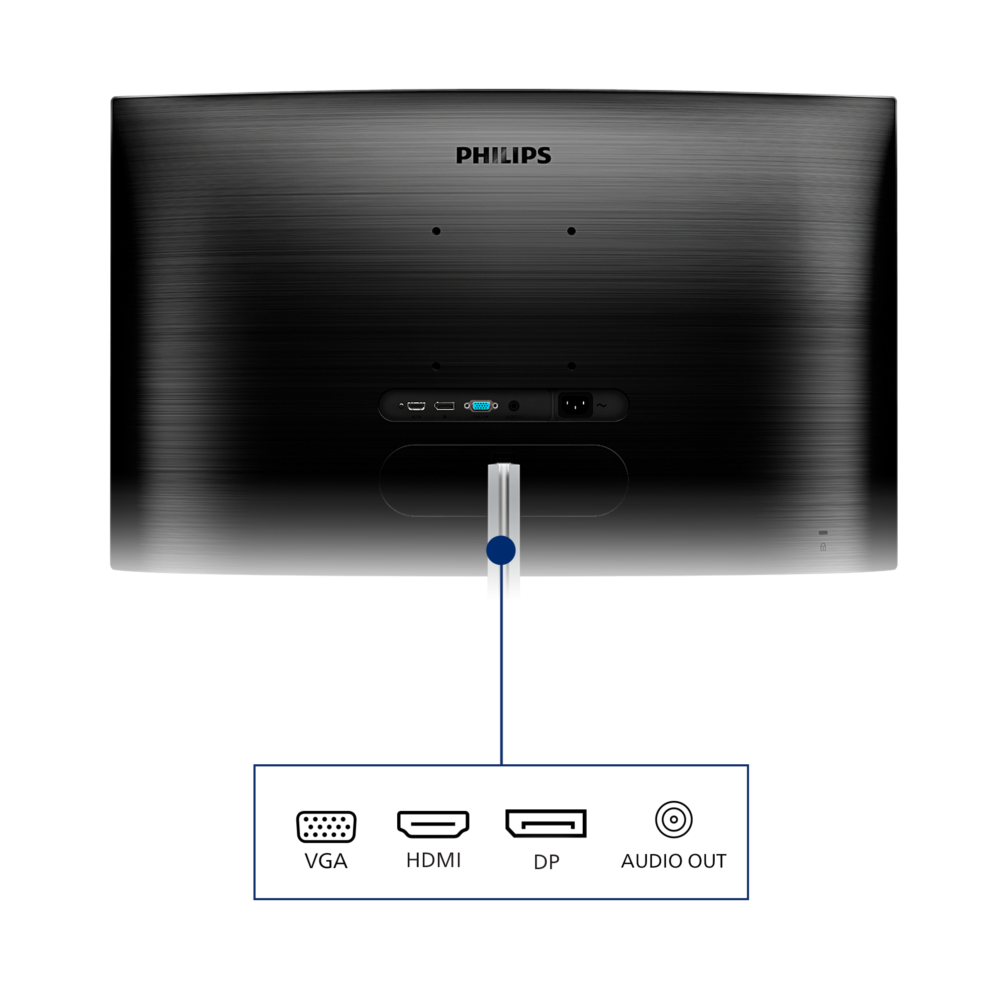 Philips E-line 325E1C Curved-Monitor 81.3cm (32") WQHD, VA, 4ms, HDMI, Displayport