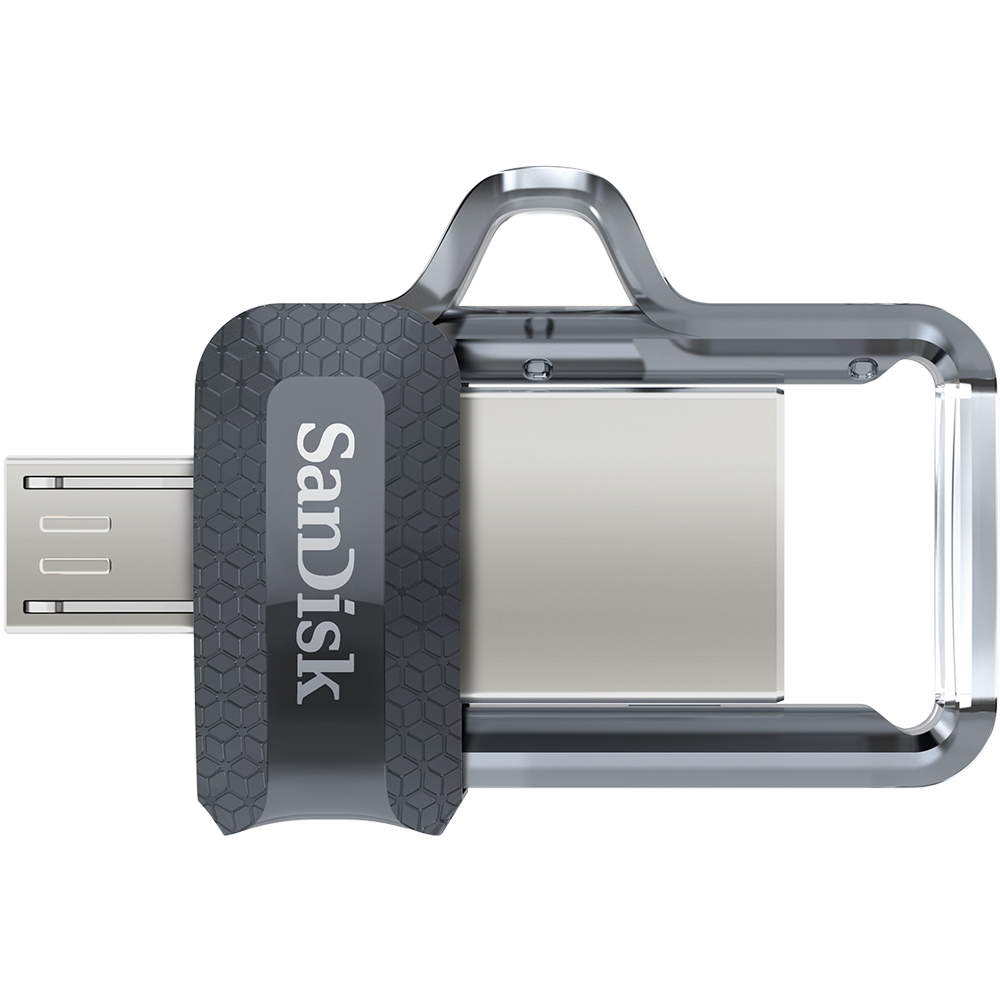 SanDisk Ultra Dual m3.0, 16 GB, USB Type-A / Micro-USB, 3.2 Gen 1 (3.1 Gen 1), Dia, 5,2 g, Schwarz,