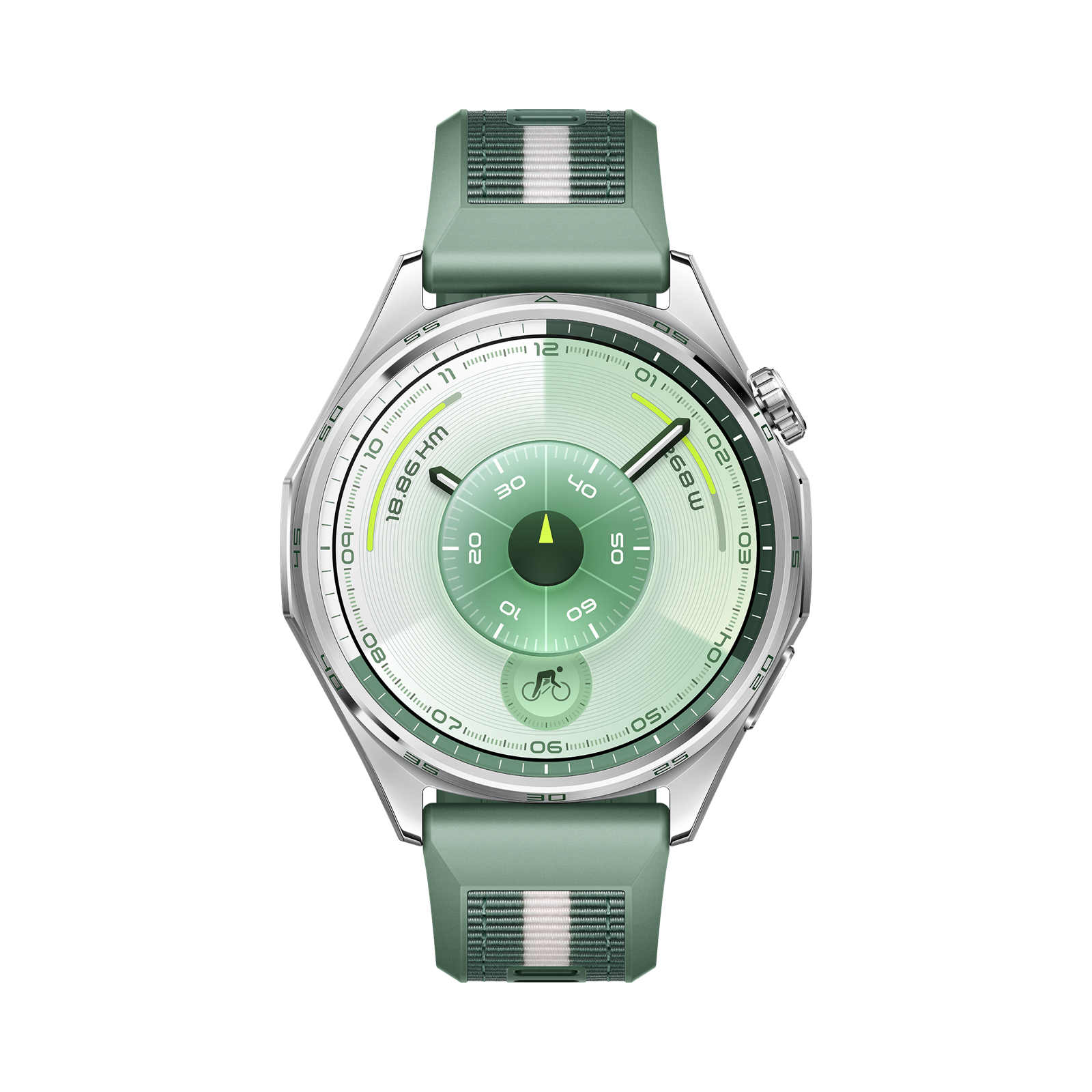 Huawei Watch GT 6 - 46 mm - Edelstahl - intelligente Uhr mit Riemen - composite woven - grün - Handg