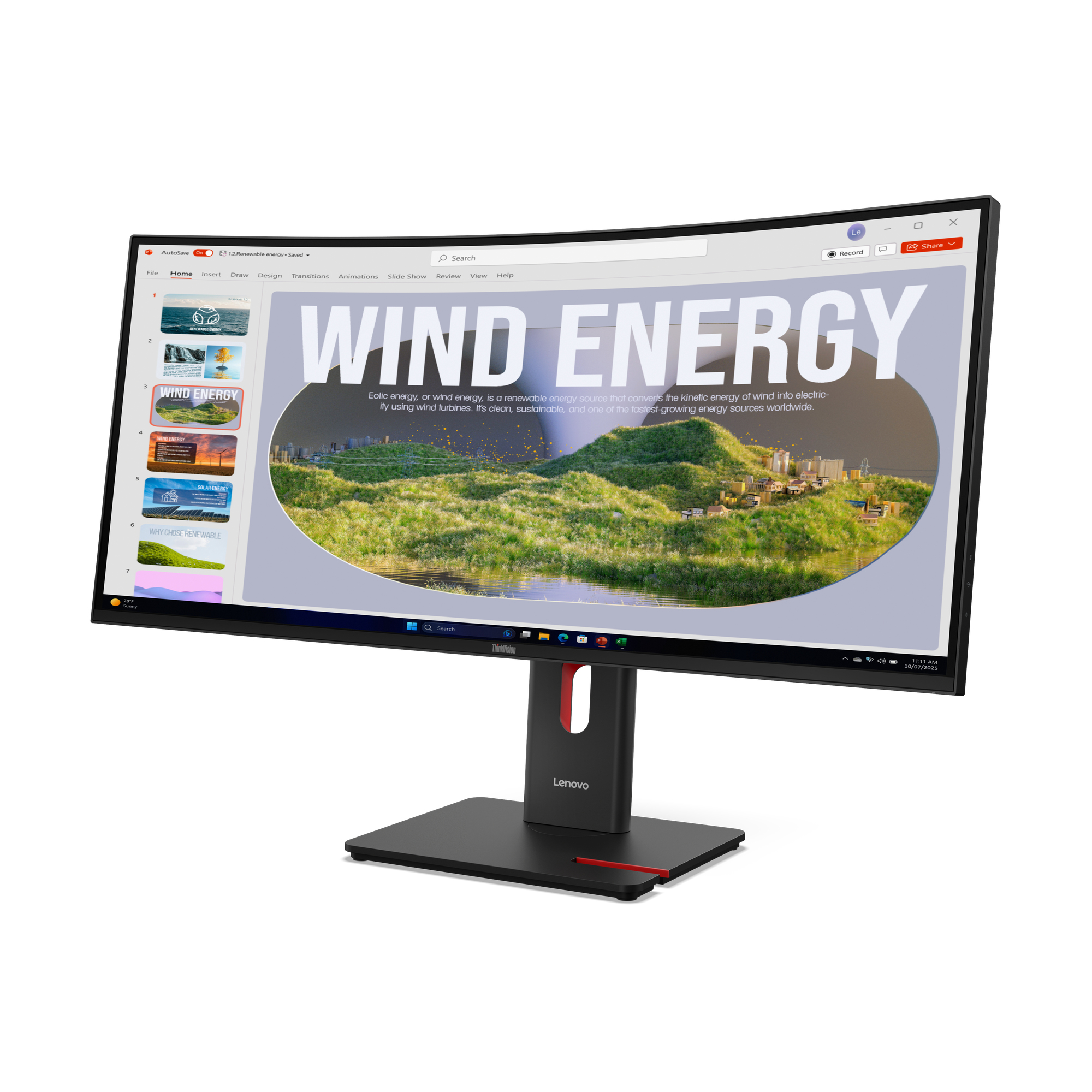Lenovo ThinkVision T34WD-40 Curved-Monitor 86.4 cm (34") UWQHD, VA, 4ms, HDMI, Displayport, USB-C
