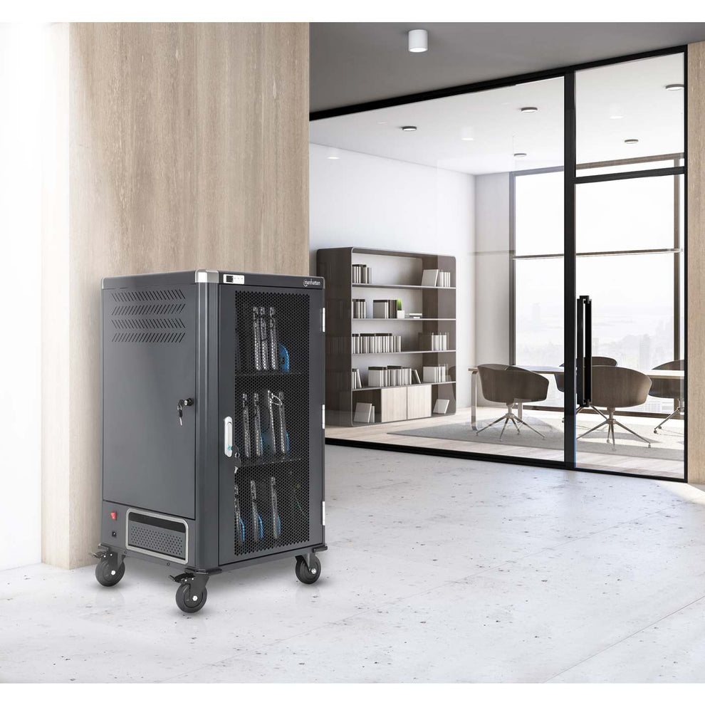 Manhattan Wagen (laden und sichern) - für 30 notebooks / Chromebooks / tablets - charging via intern