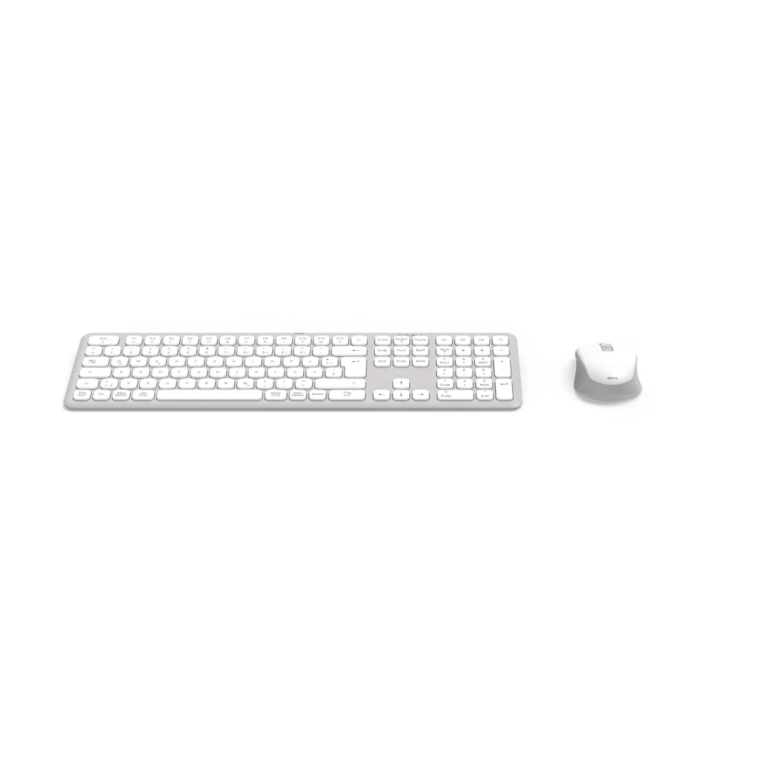 Hama WKM-550, Kabellos, RF Wireless + Bluetooth, Scherenschalter, QWERTZ, Grau, Weiß, Maus enthalten