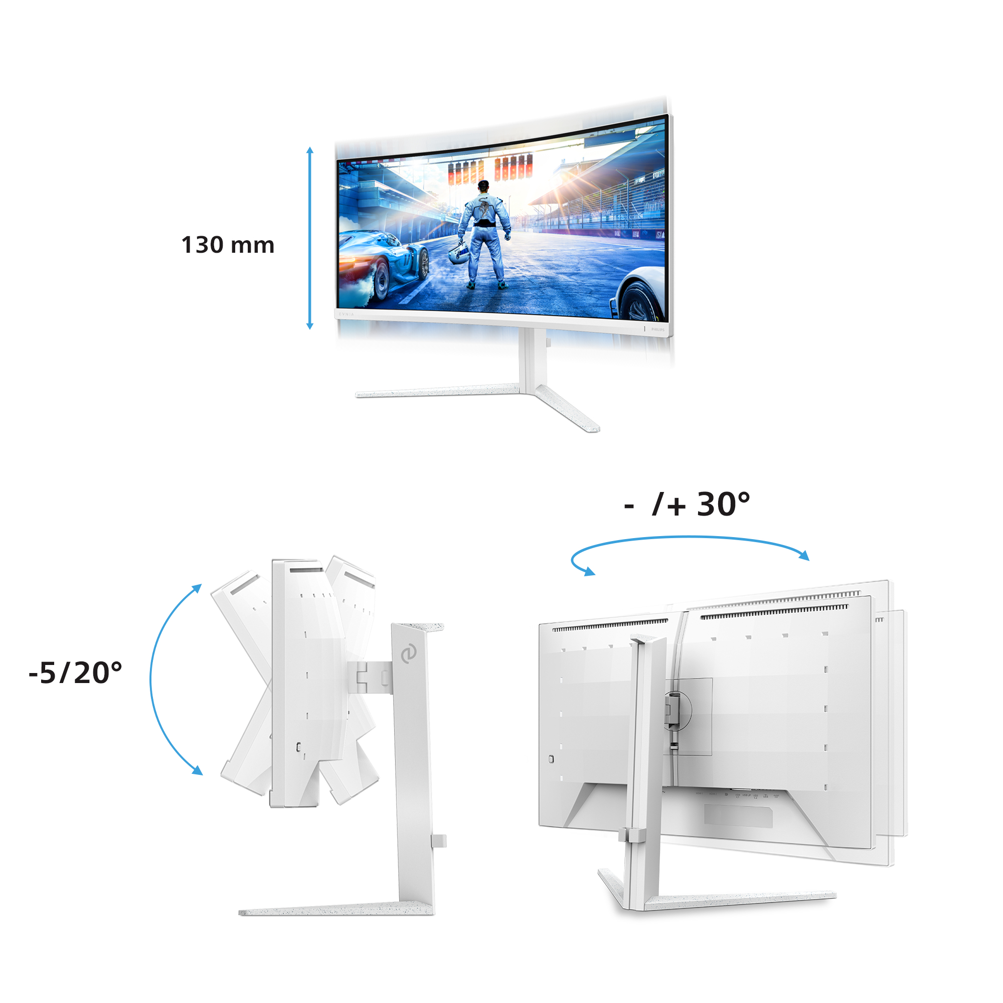 Philips 34M2C5601QA/00, 86,4 cm (34"), 3440 x 1440 Pixel, Weiß