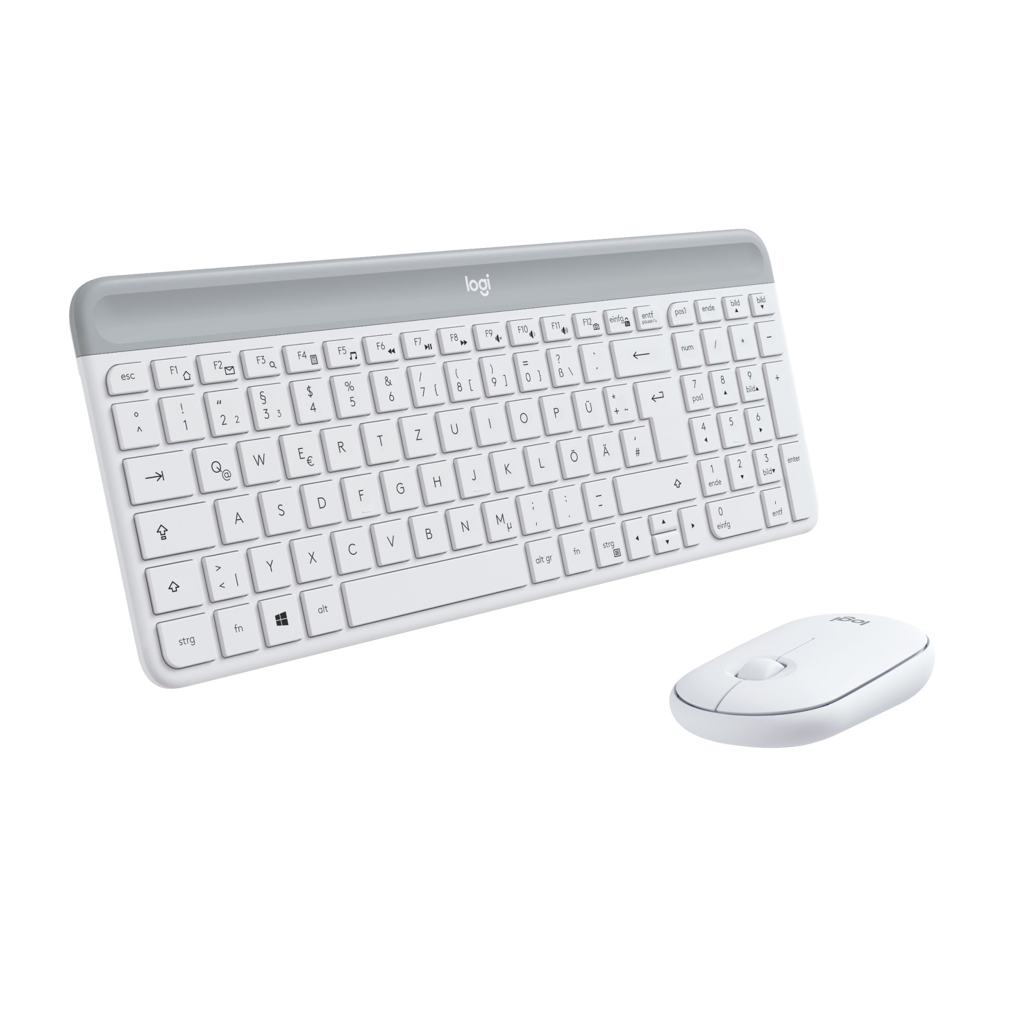 Logitech MK470, Volle Größe (100%), Kabellos, RF Wireless, Weiß, Maus enthalten