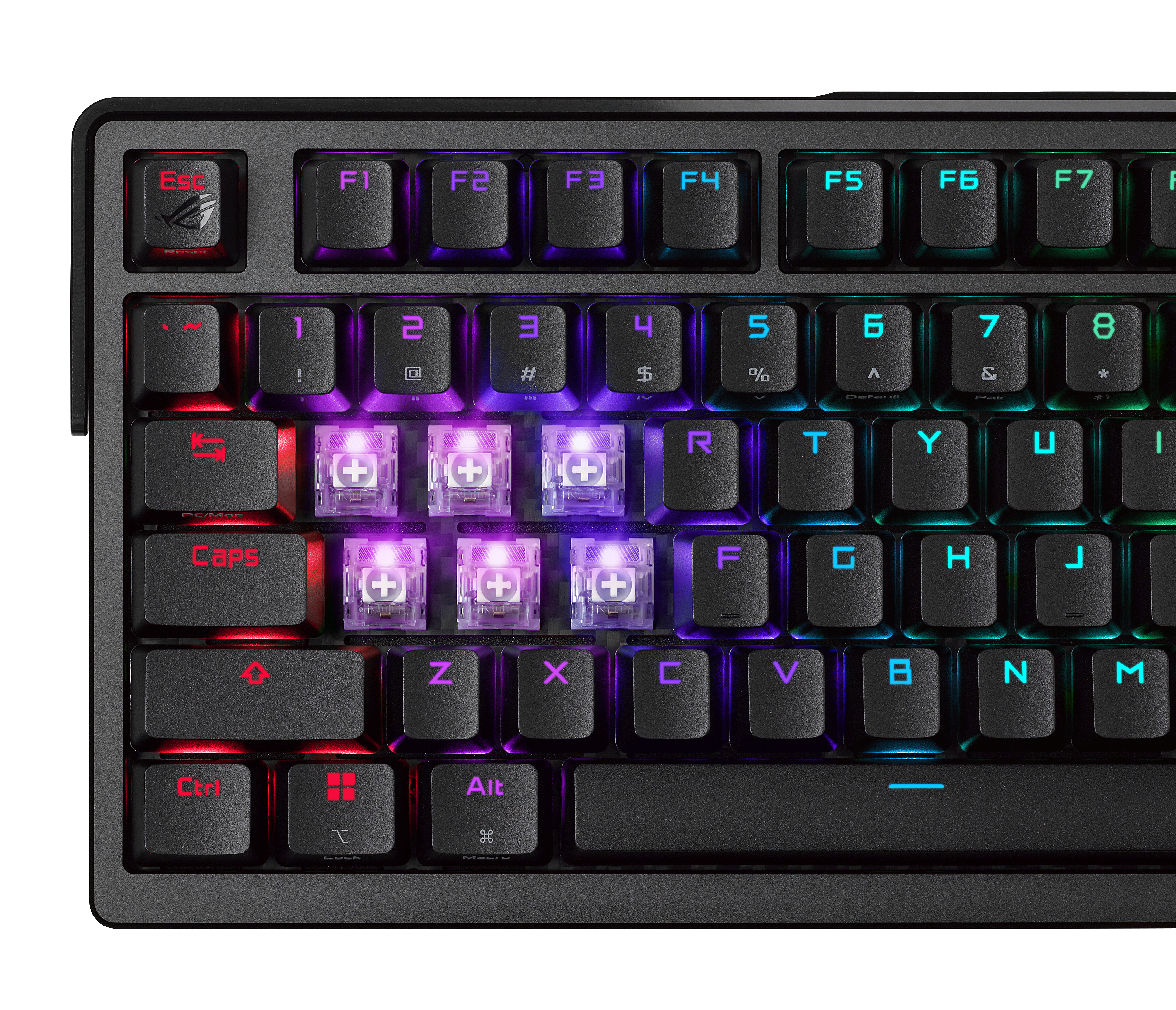 ASUS ROG Azoth Extreme - Tastatur - 75% - mit OLED-Display - hintergrundbeleuchtet - kabellos - 2.4