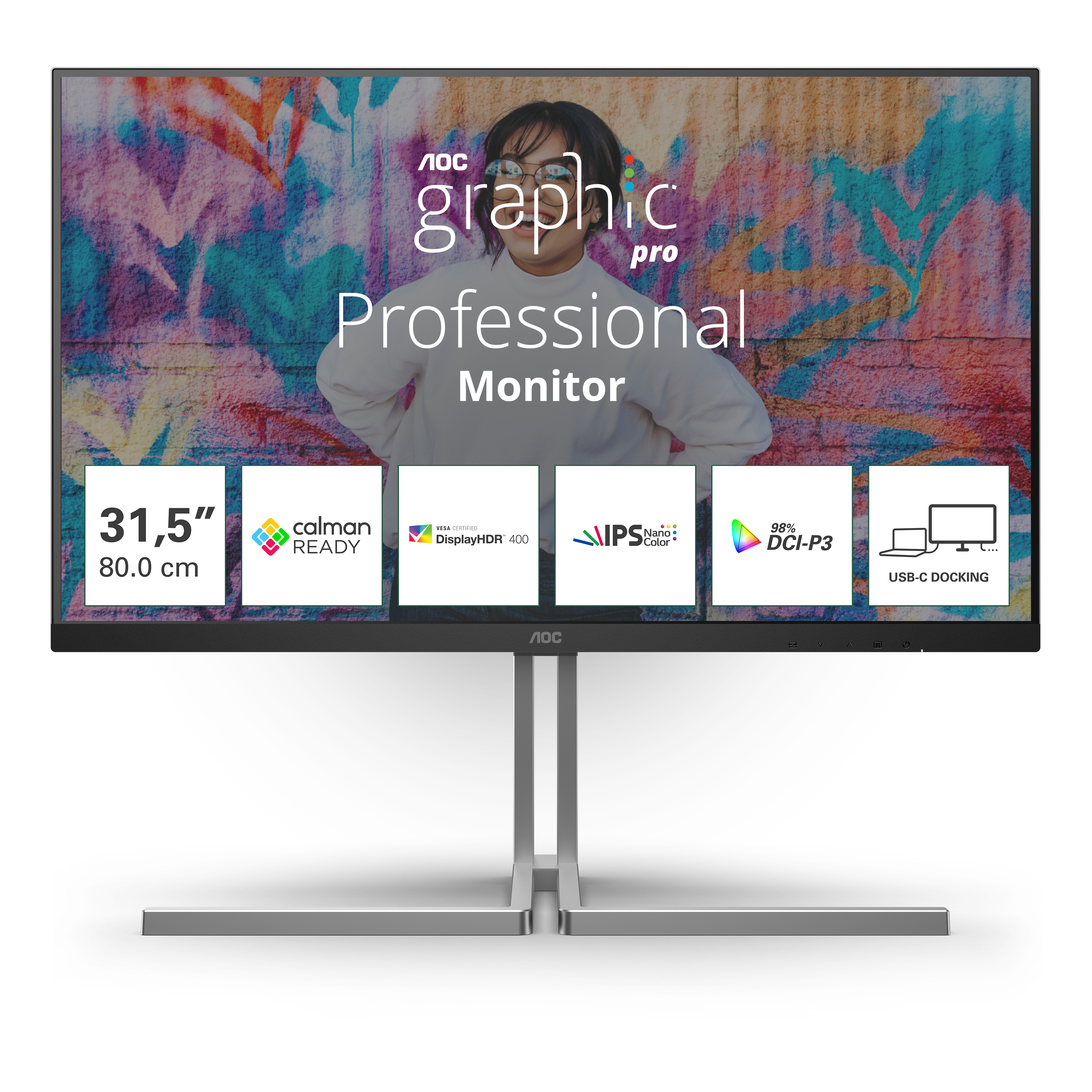 AOC U32U3CV - Graphic Pro Series - LED-Monitor - 81.3 cm (32")