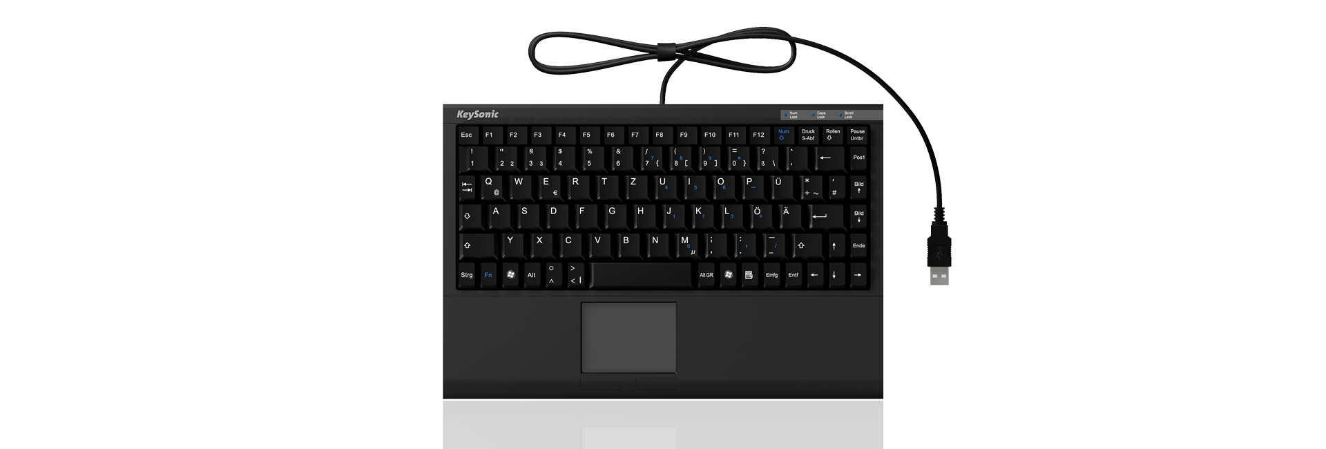 KeySonic ACK-540U+ - Tastatur - mit Touchpad