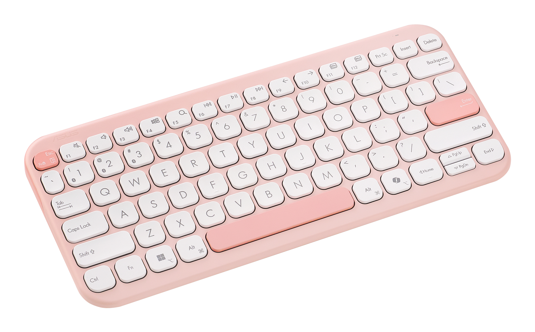 ASUS Marshmallow Keyboard KW100, 75%, Kabellos, Bluetooth, Scherenschalter, QWERTZ, Pink