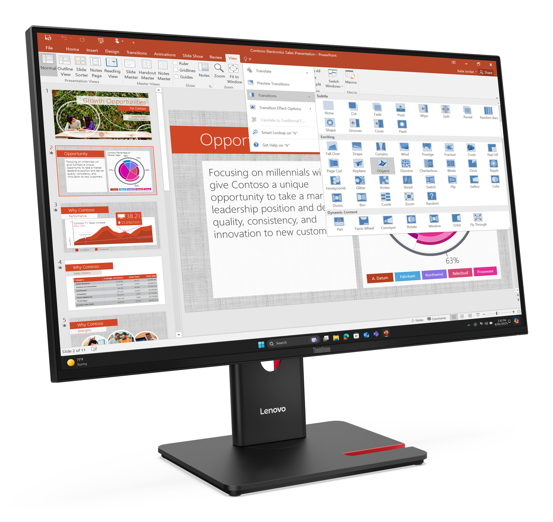 Lenovo ThinkVision T27-40 - LED-Monitor - 68.6 cm (27")