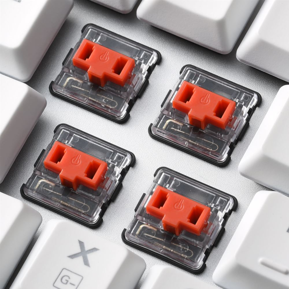 Sharkoon PureWriter TKL RGB Red, Kabelgebunden, USB, Mechanischer Switch, QWERTZ, LED, Weiß