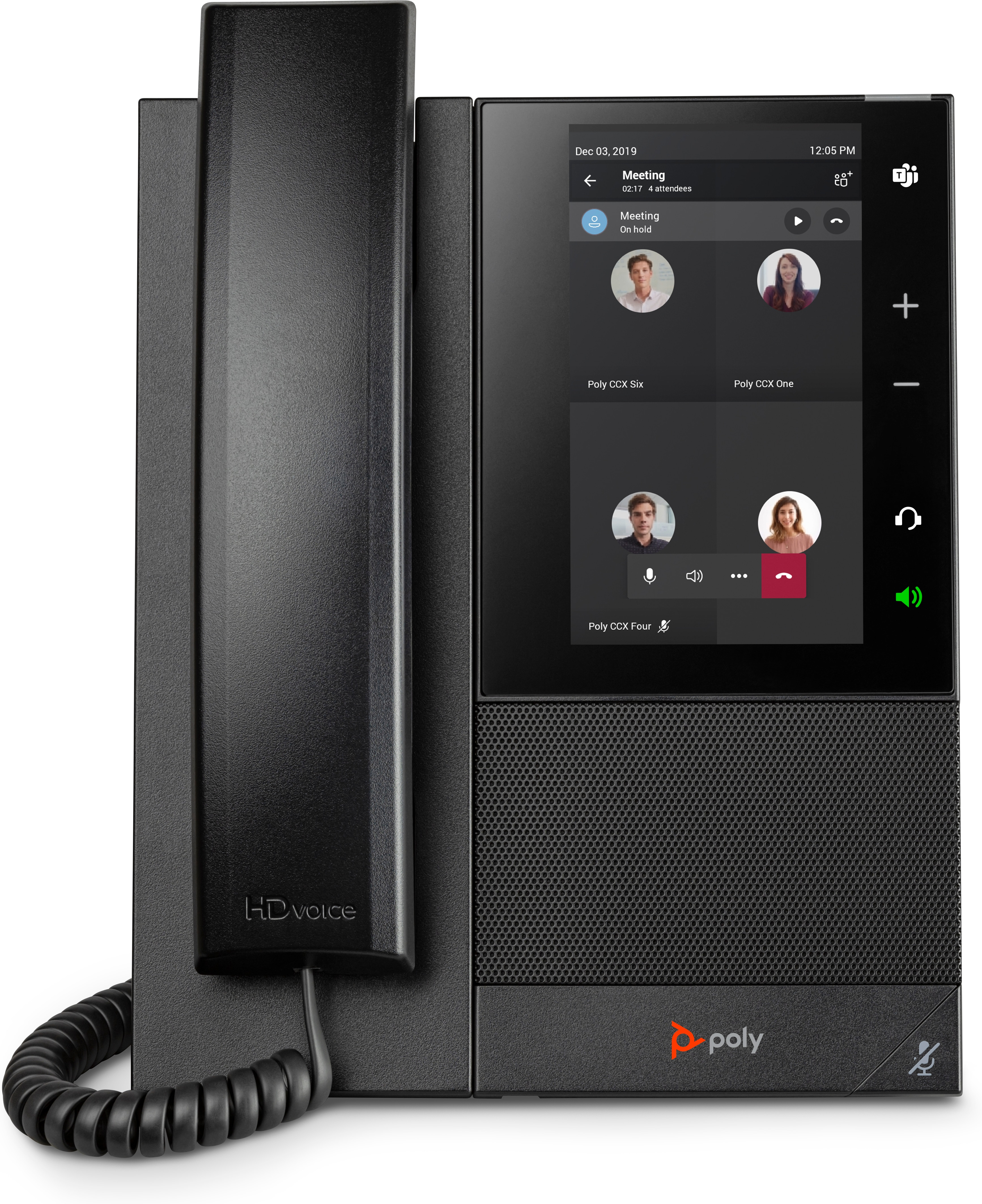 HP POLY CCX 505 Business-Medientelefon für Microsoft Teams und PoE-fähig, IP-Telefon, Schwarz, Kabel