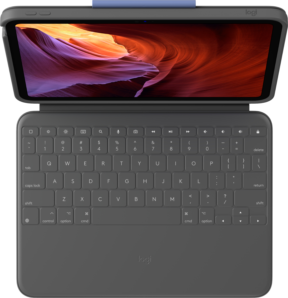 Logitech Rugged Folio - Tastatur und Foliohülle - Apple Smart connector - QWERTZ - Deutsch - Graphit
