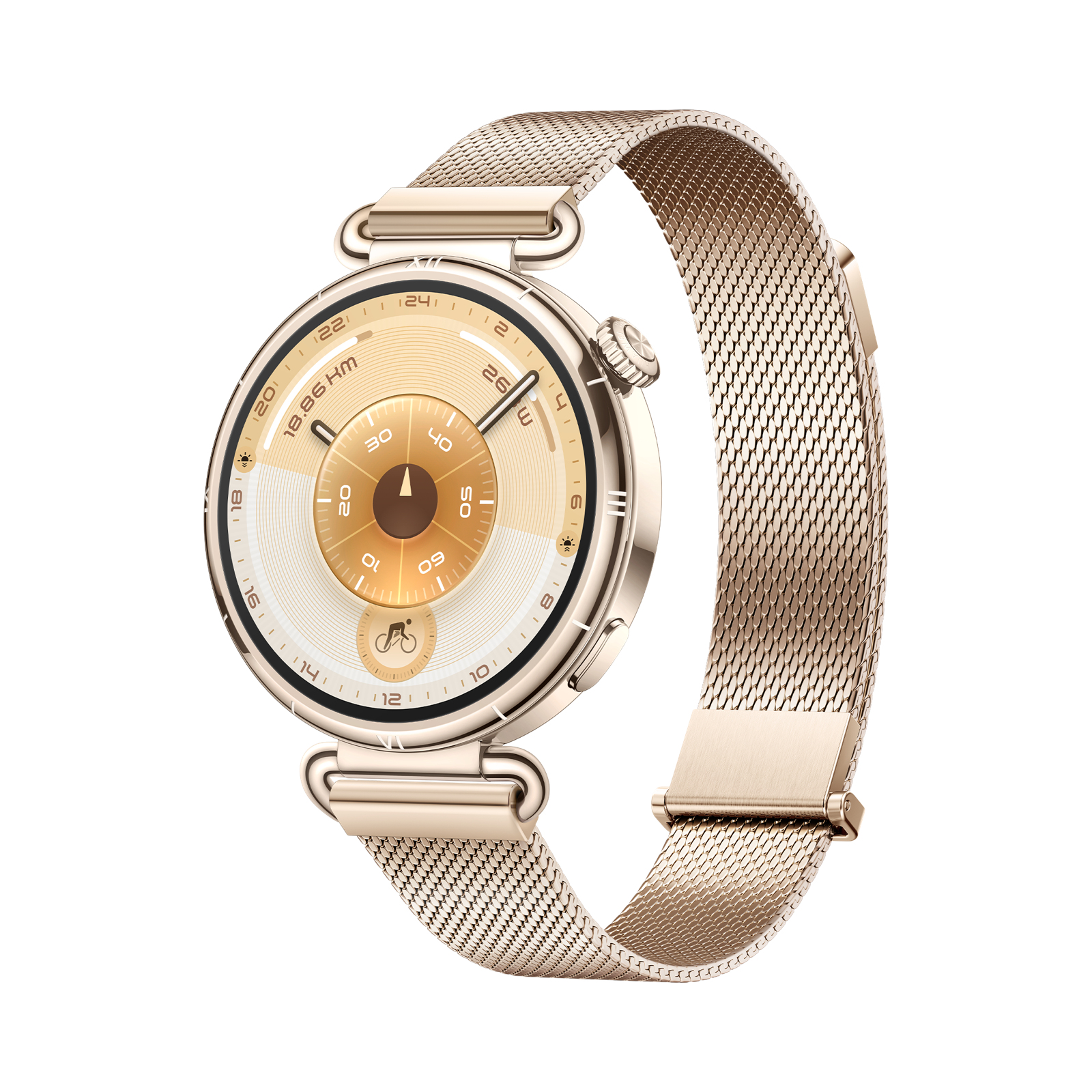 Huawei Watch GT 6 - 41 mm - Edelstahl - intelligente Uhr mit Milanese Riemen - Gold - Handgelenkgröß