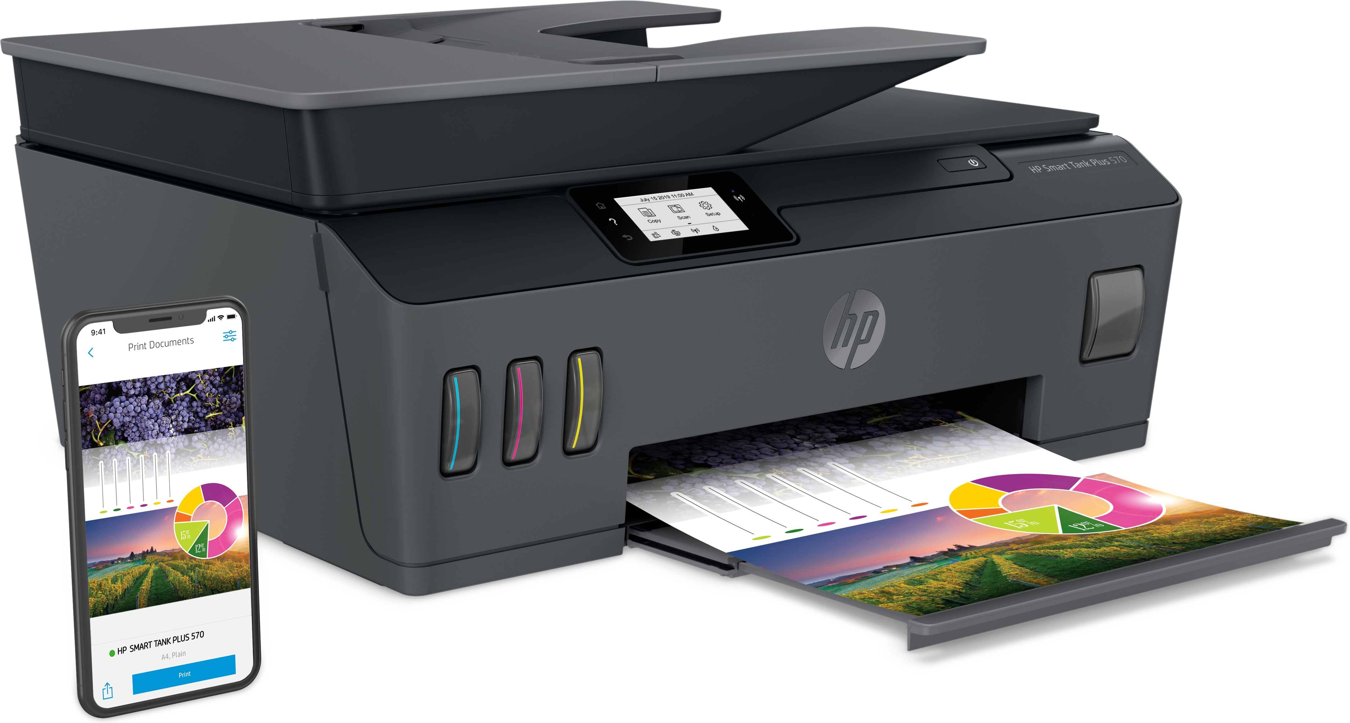 HP Smart Tank Plus 570 Wireless All-in-One - Multifunktionsdrucker - Farbe - Tintenstrahl - wiederbe