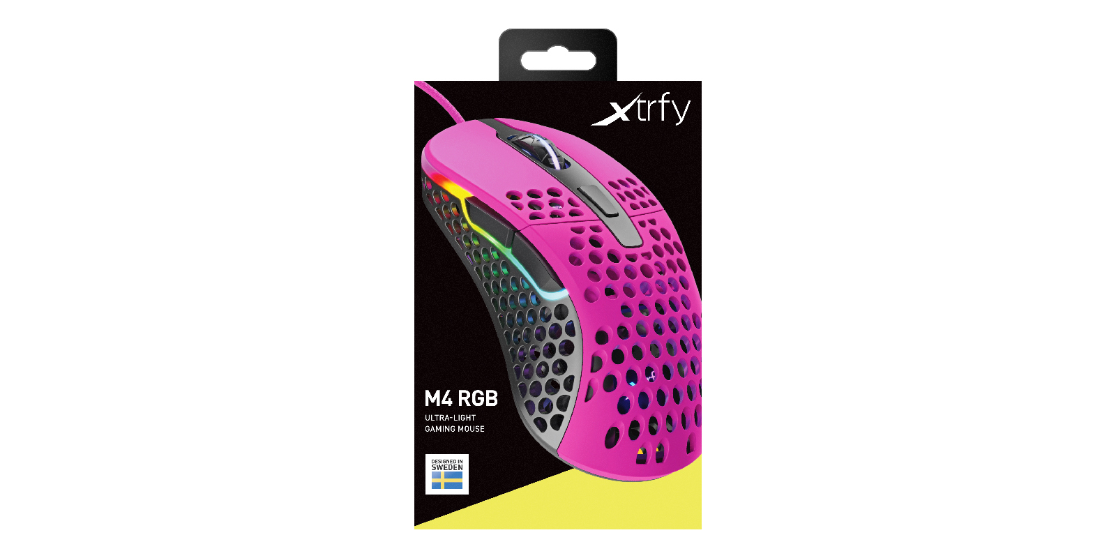 Xtrfy CHERRY XTRFY M4 RGB, rechts, Optisch, USB Typ-A, 16000 DPI, Schwarz, Pink