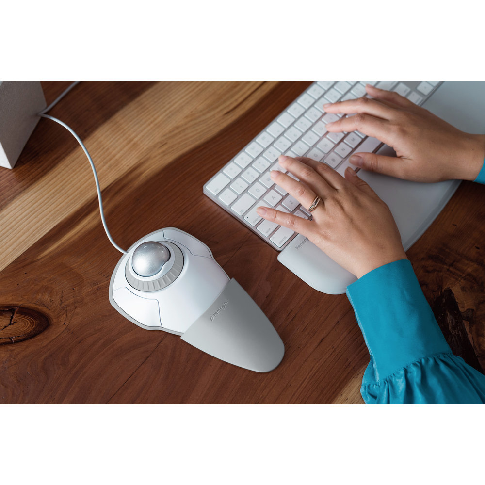 Kensington Orbit® Trackball mit Scroll Ring ? weiß, Beidhändig, Trackball, USB Typ-A, Weiß
