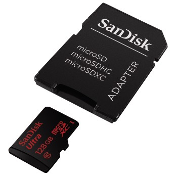SanDisk Ultra - Flash-Speicherkarte (microSDXC-an-SD-Adapter inbegriffen) - 128 GB